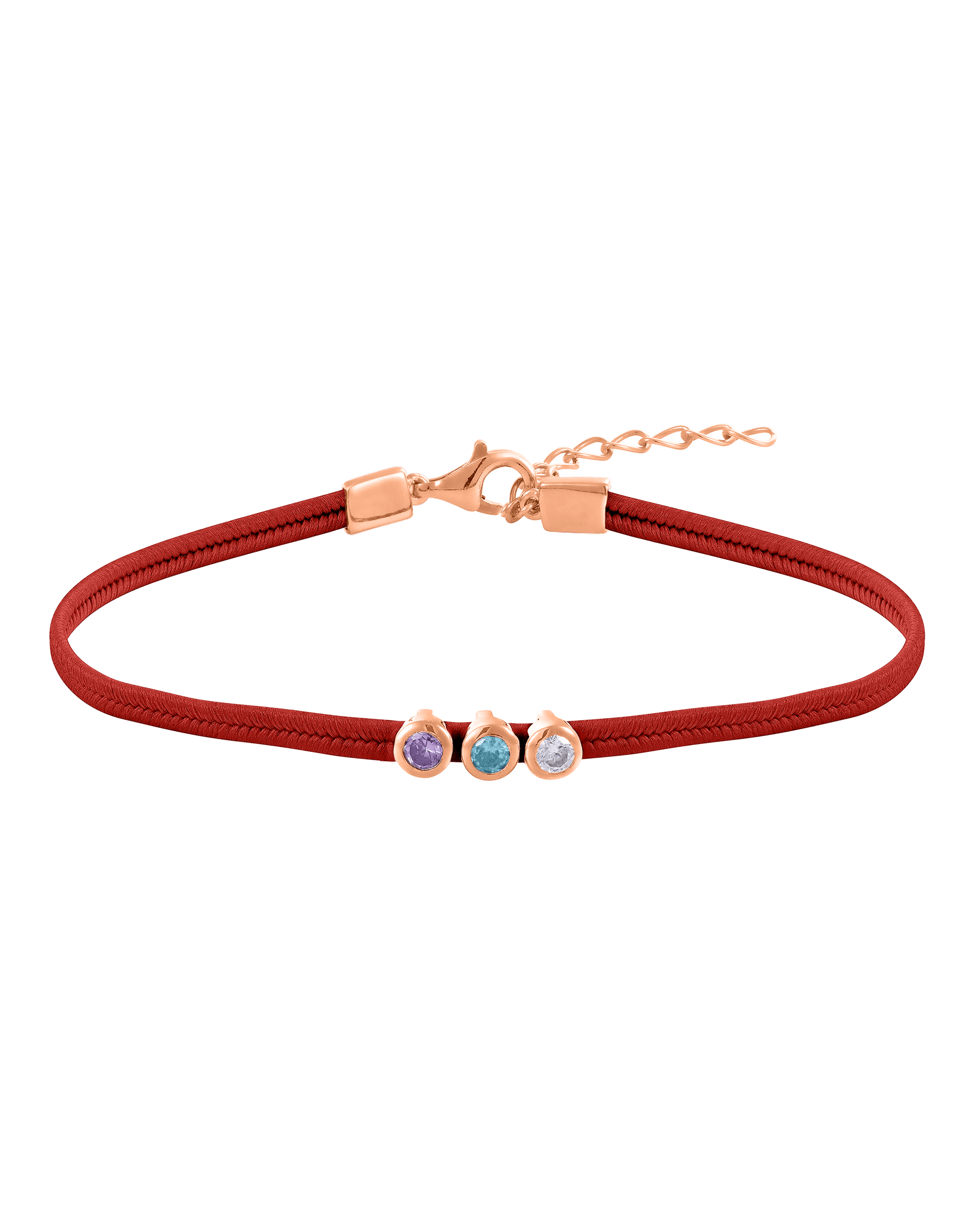 The Birthstone Cord - 18K Rose Vermeil Bracelets magal-dev 1 Birthstone Red