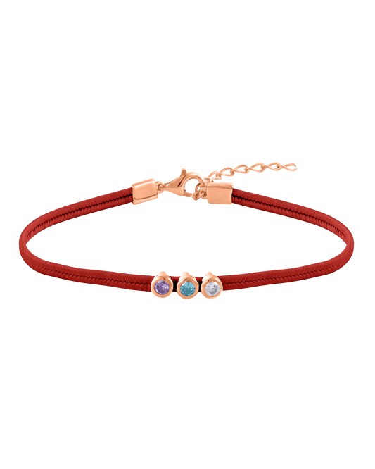 The Birthstone Cord - 18K Rose Vermeil Bracelets magal-dev 1 Birthstone Red