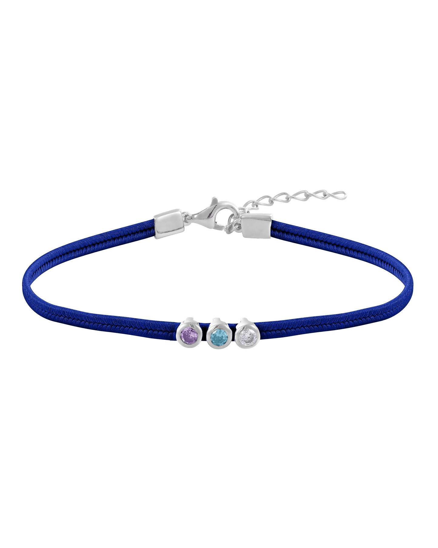 The Birthstone Cord - 925 Sterling Silver Bracelets magal-dev 1 Birthstone Blue