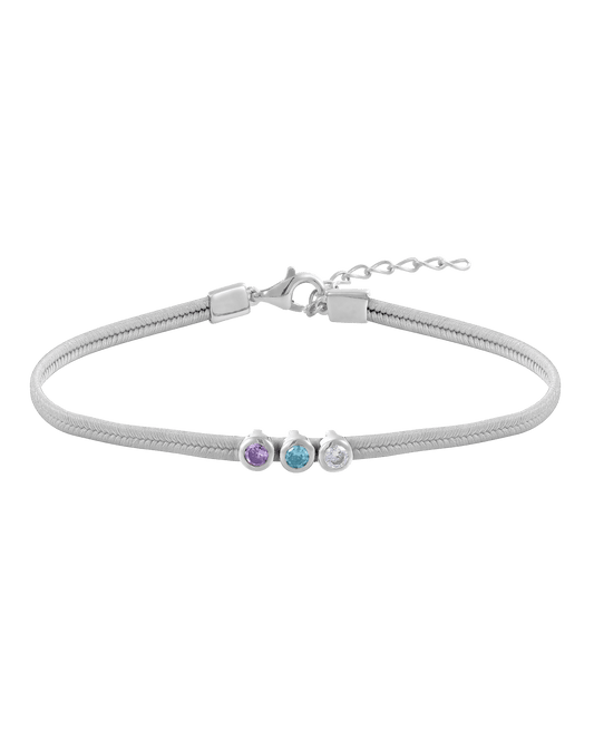 The Birthstone Cord - 925 Sterling Silver Bracelets magal-dev 1 Birthstone Cream
