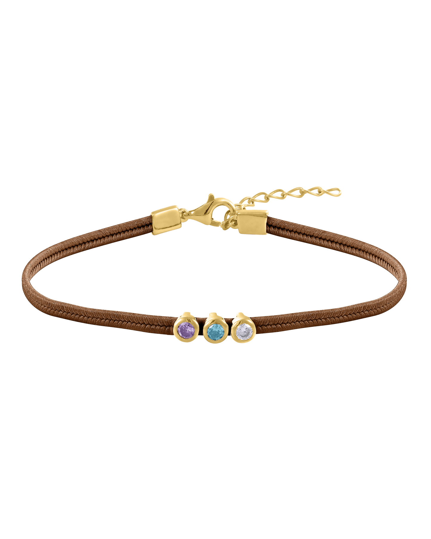 The Birthstone Cord - 18K Gold Vermeil Bracelets magal-dev 1 Birthstone Beige