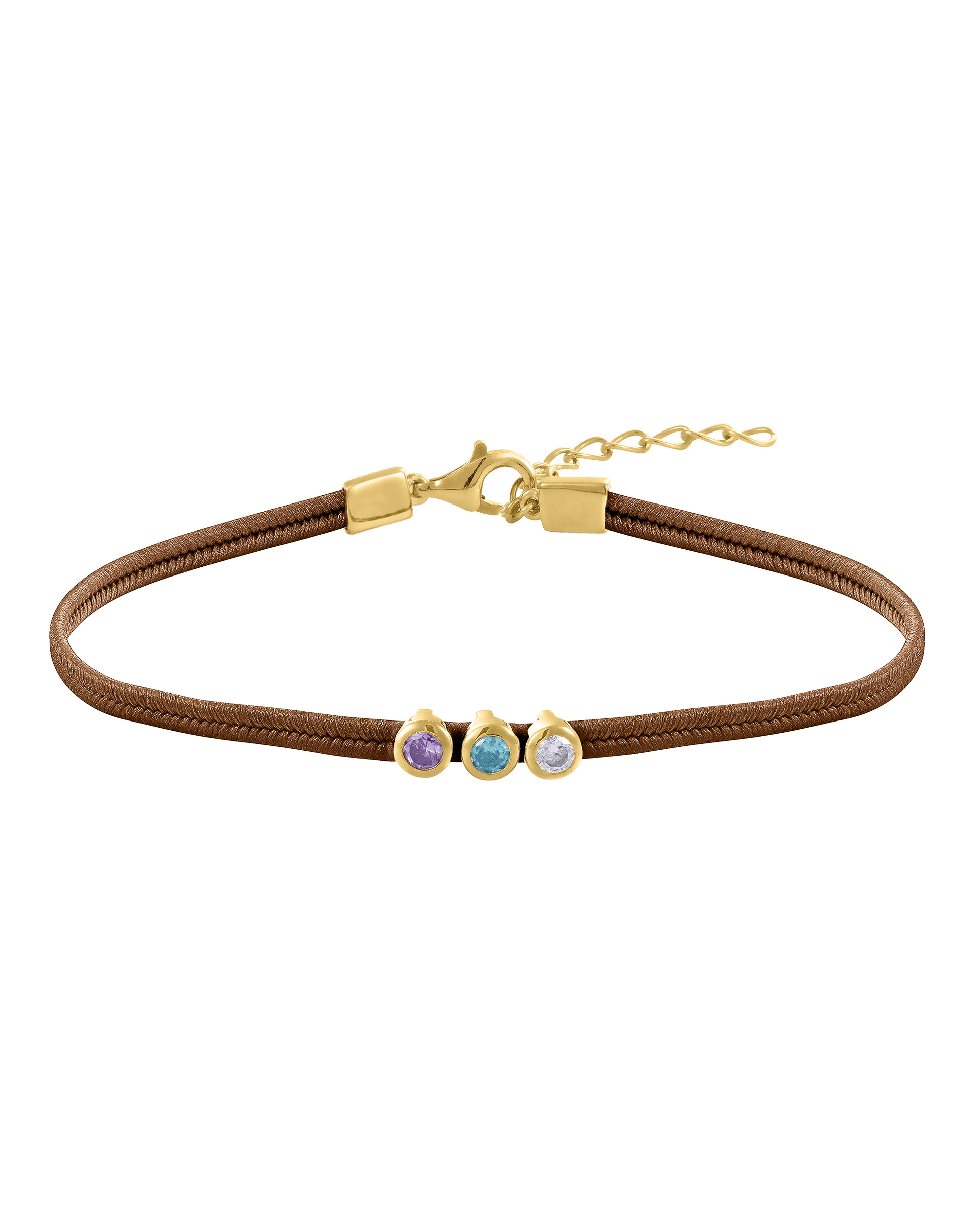 The Birthstone Cord - 18K Gold Vermeil Bracelets magal-dev 1 Birthstone Beige