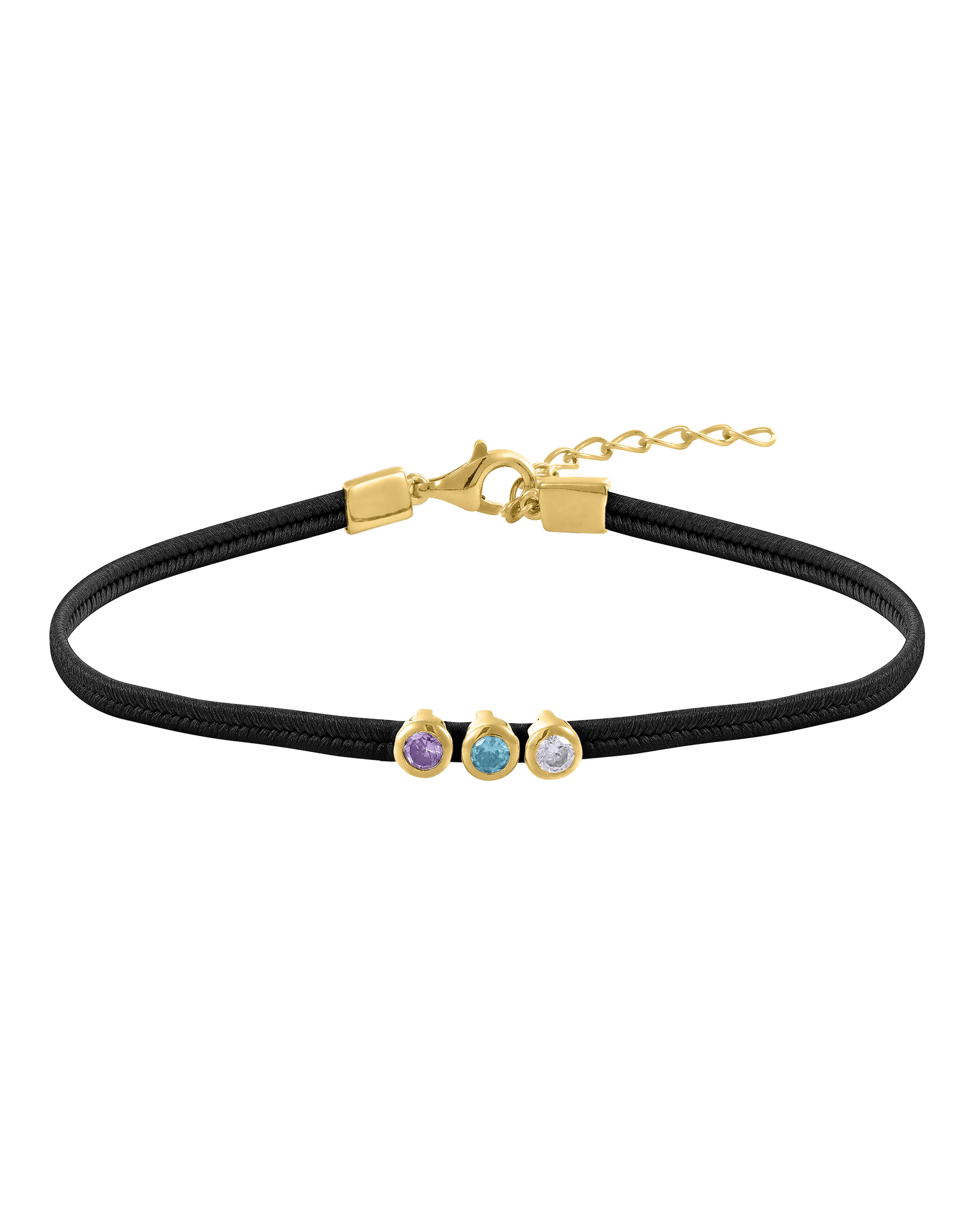 The Birthstone Cord - 18K Gold Vermeil Bracelets magal-dev 1 Birthstone Black