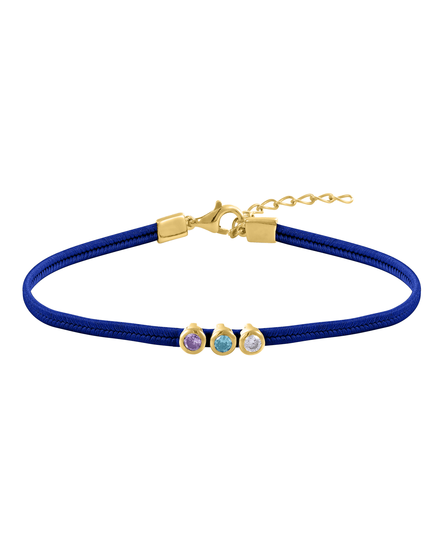 The Birthstone Cord - 18K Gold Vermeil Bracelets magal-dev 1 Birthstone Blue