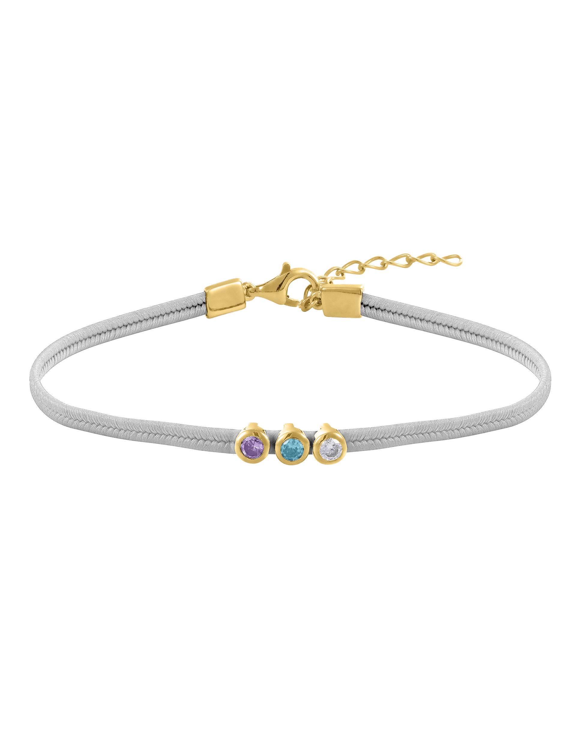 The Birthstone Cord - 18K Gold Vermeil Bracelets magal-dev 1 Birthstone Cream