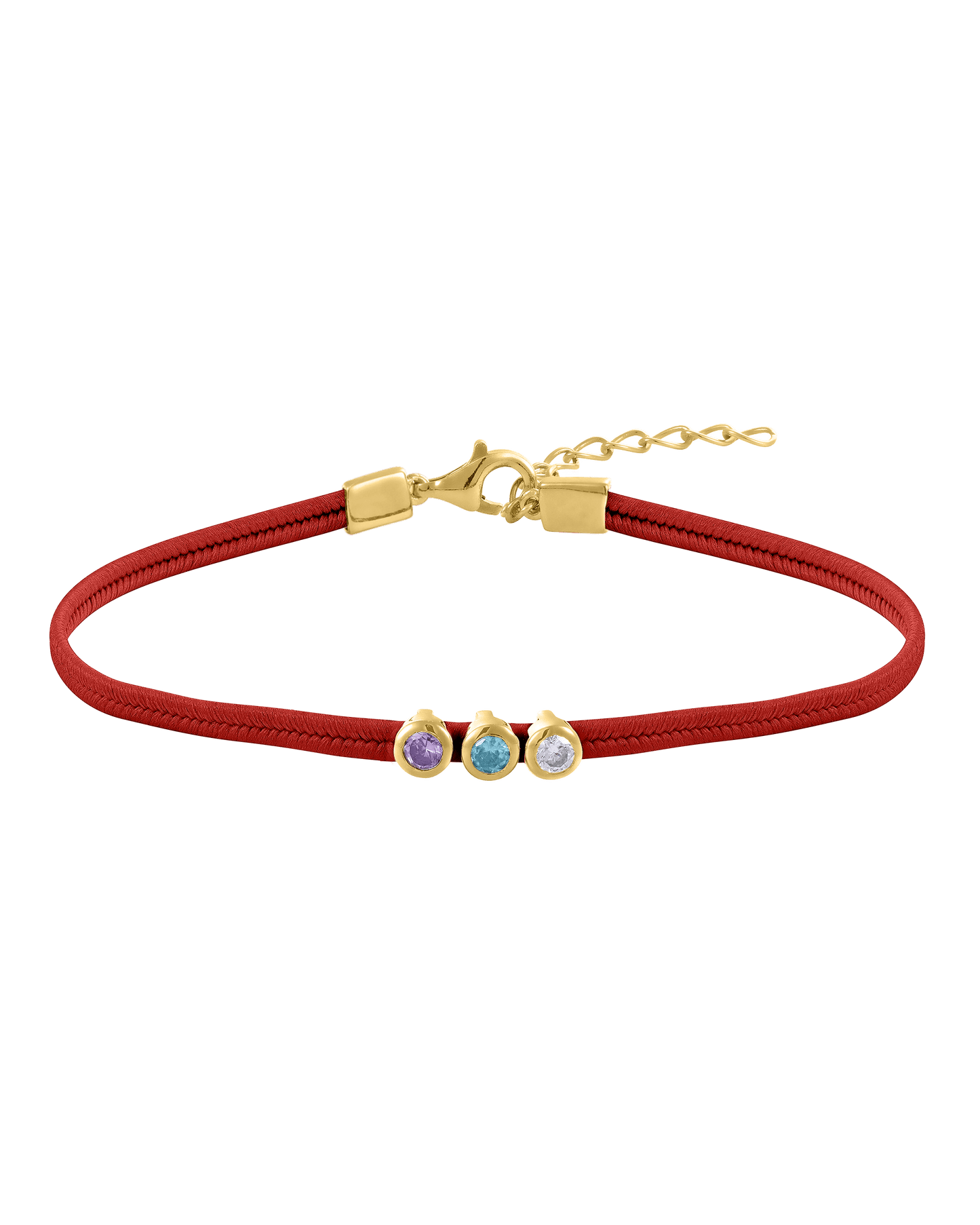 The Birthstone Cord - 18K Gold Vermeil Bracelets magal-dev 1 Birthstone Red