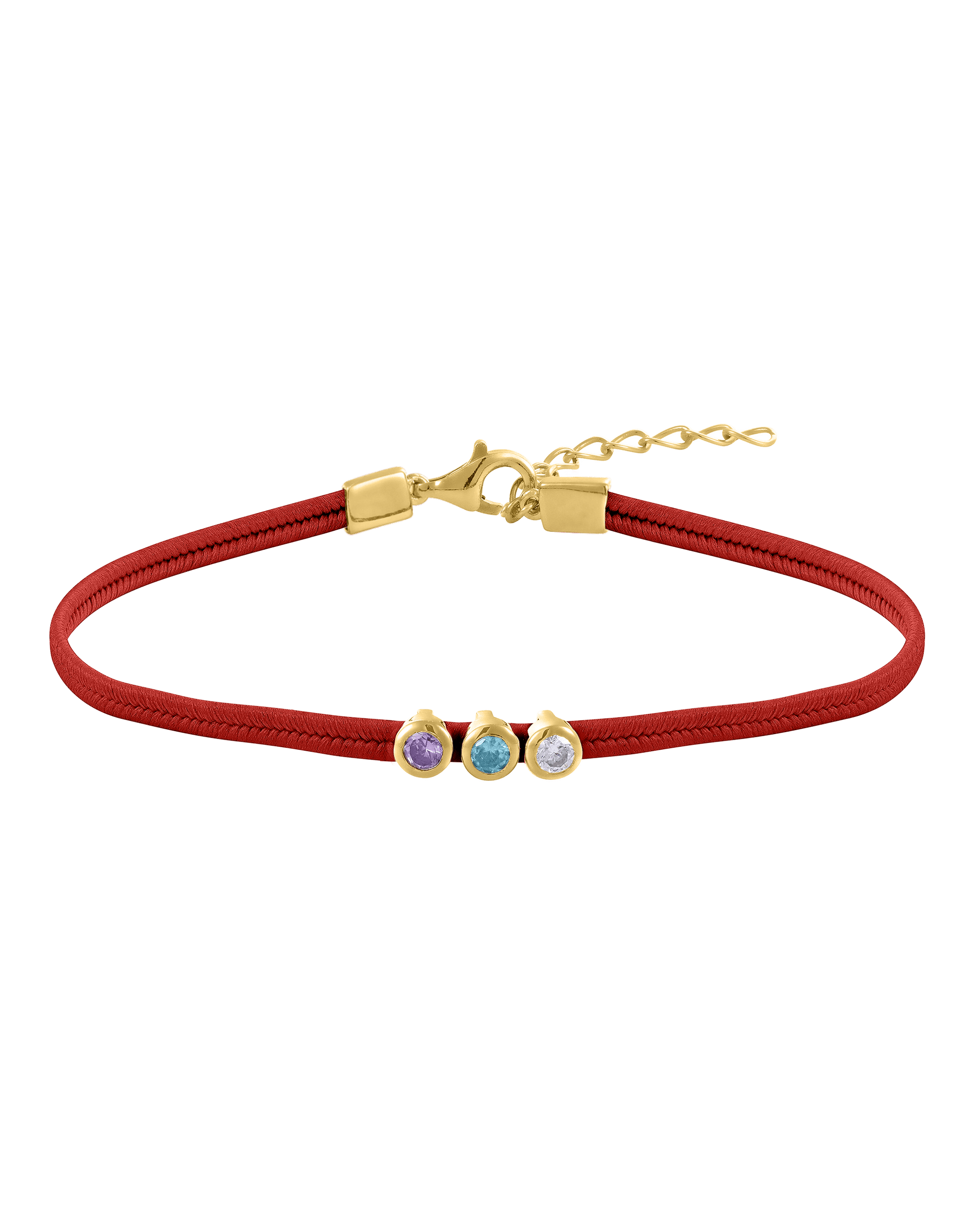 The Birthstone Cord - 18K Gold Vermeil Bracelets magal-dev 1 Birthstone Red