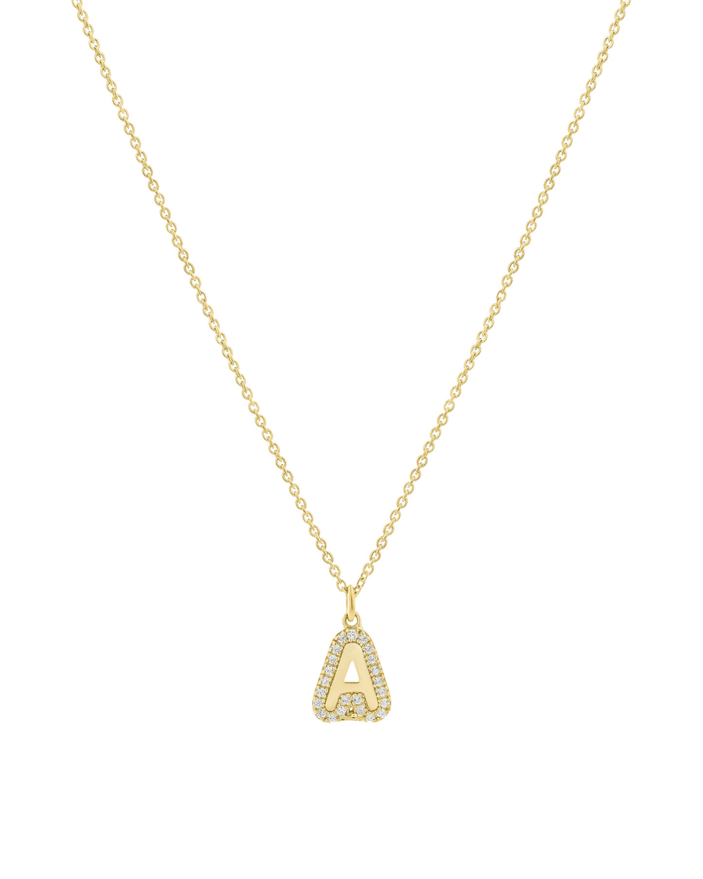 Bubble Initial Necklace - 18K Gold Vermeil Necklaces magal-dev 16"