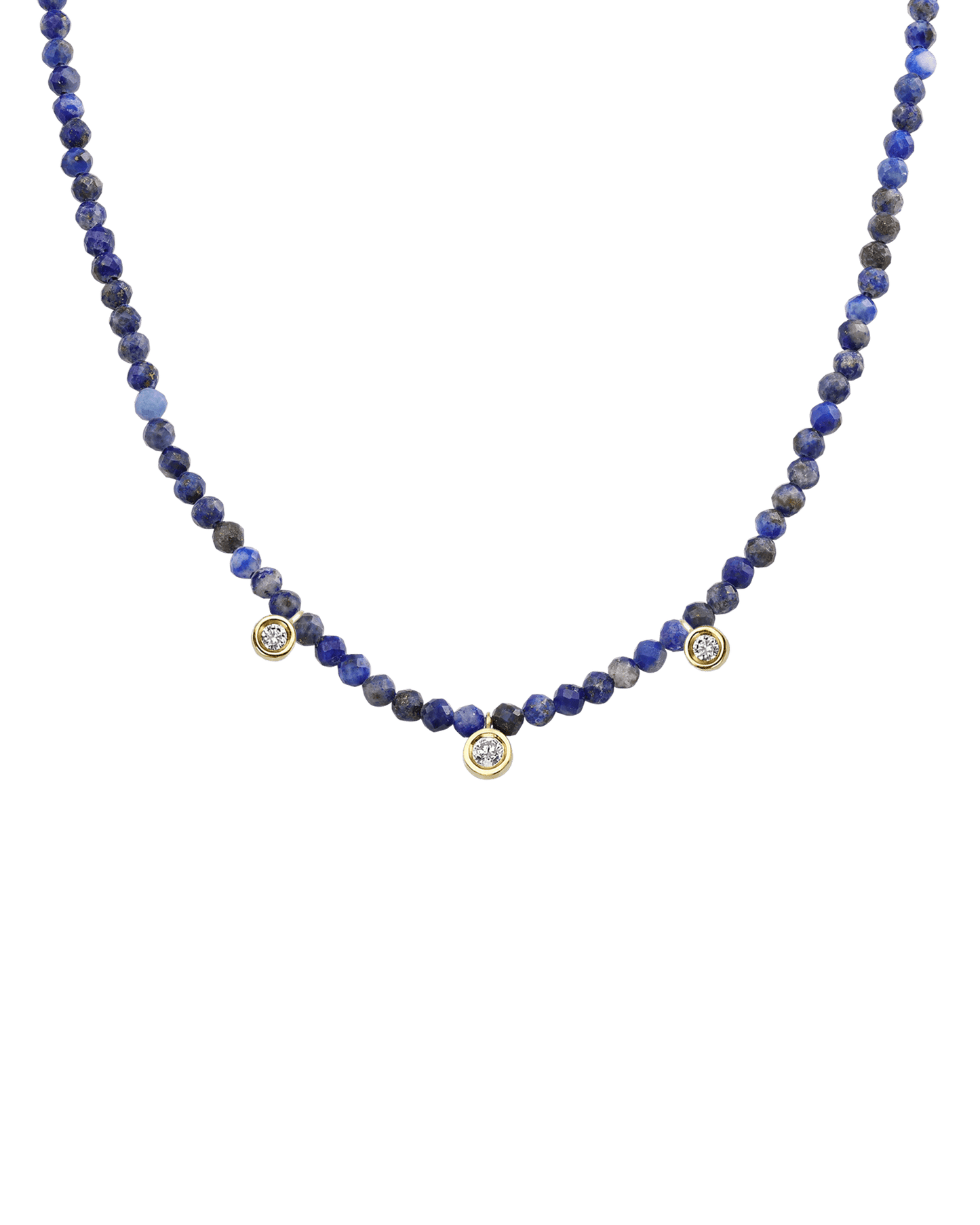 Purple Amethyst Gemstone & Three diamonds Necklace - 14K Rose Gold Necklaces magal-dev