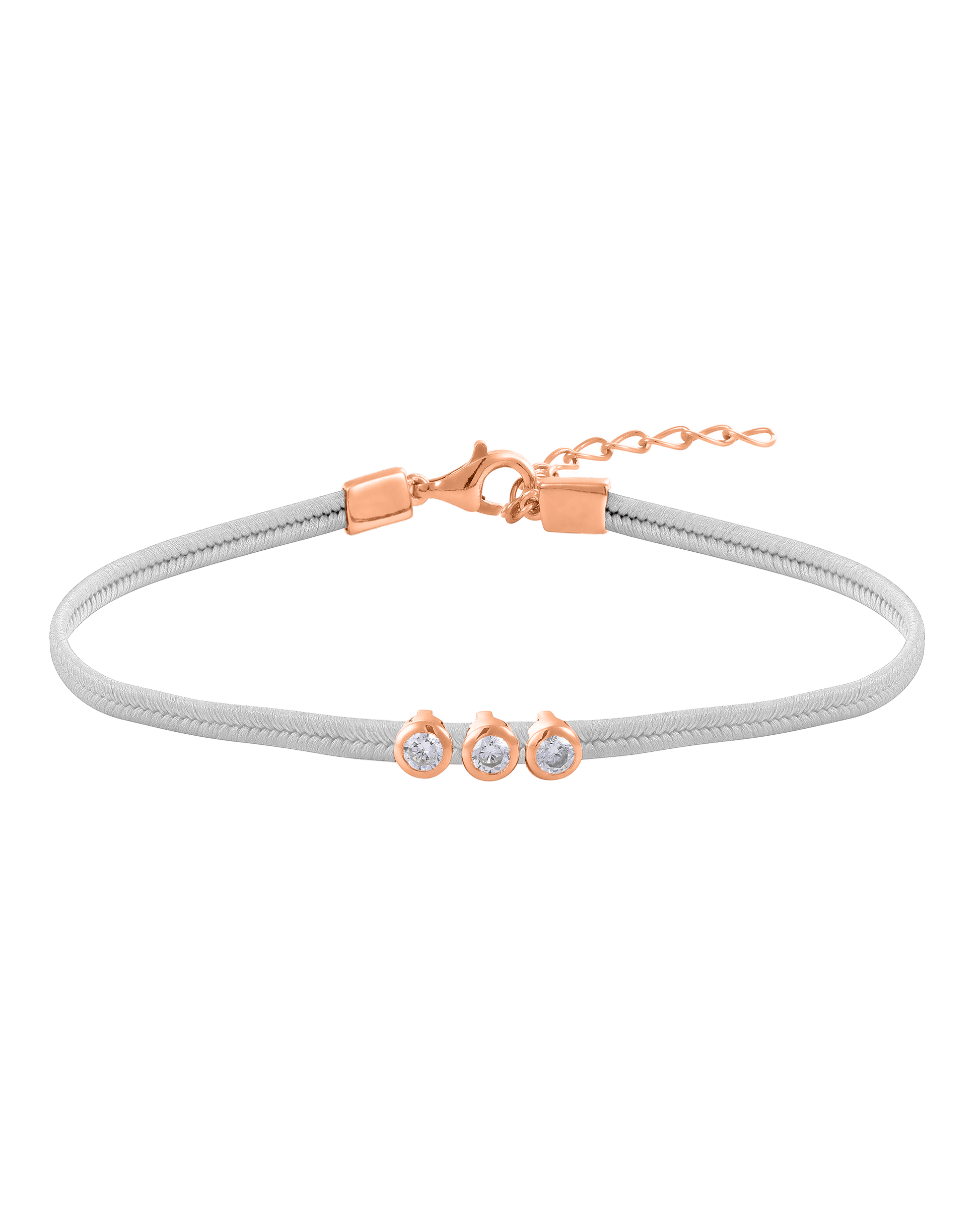 The Cord of Love - 18K Rose Vermeil Bracelets magal-dev 1 Diamond Cream