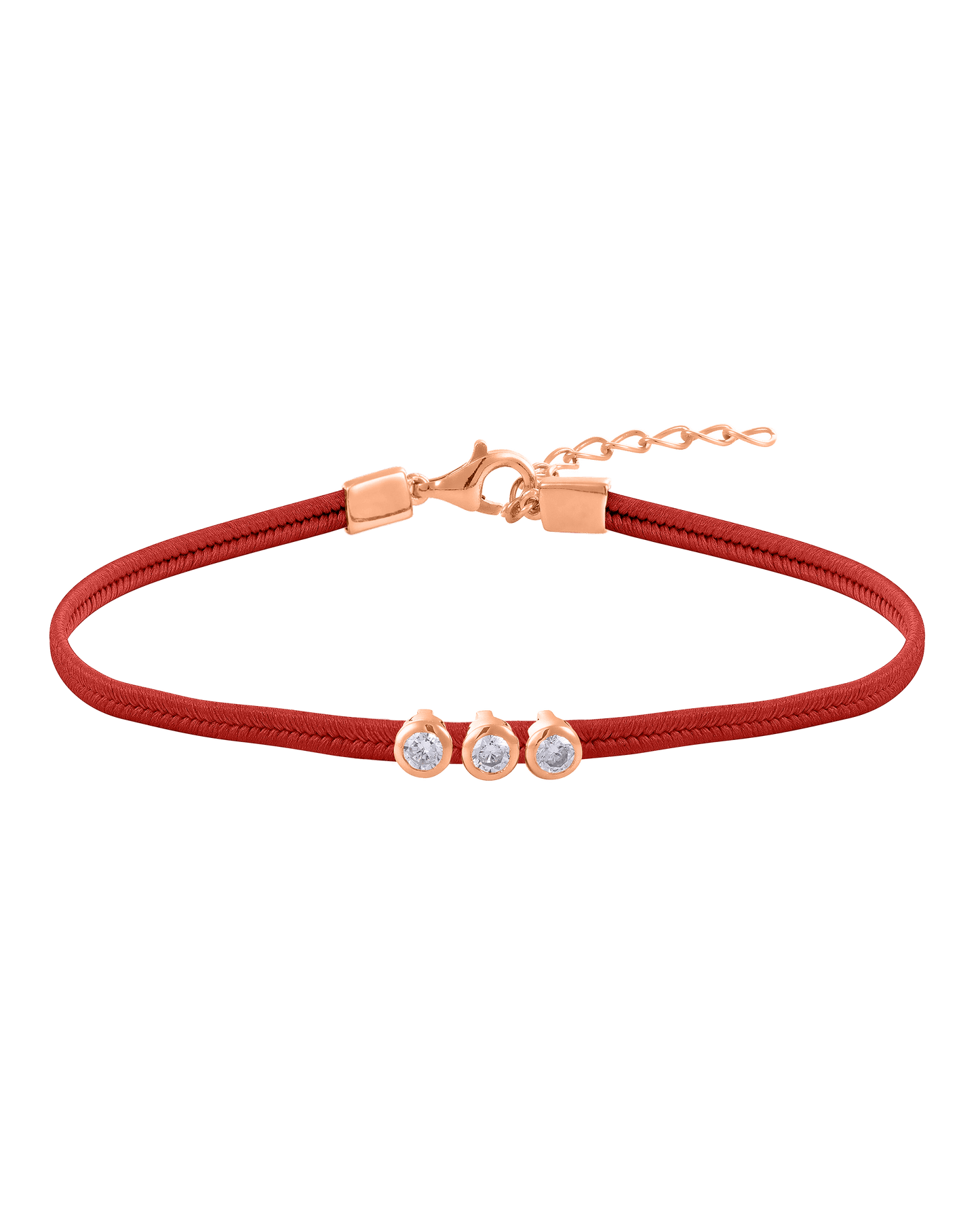 The Cord of Love - 18K Rose Vermeil Bracelets magal-dev 1 Diamond Red