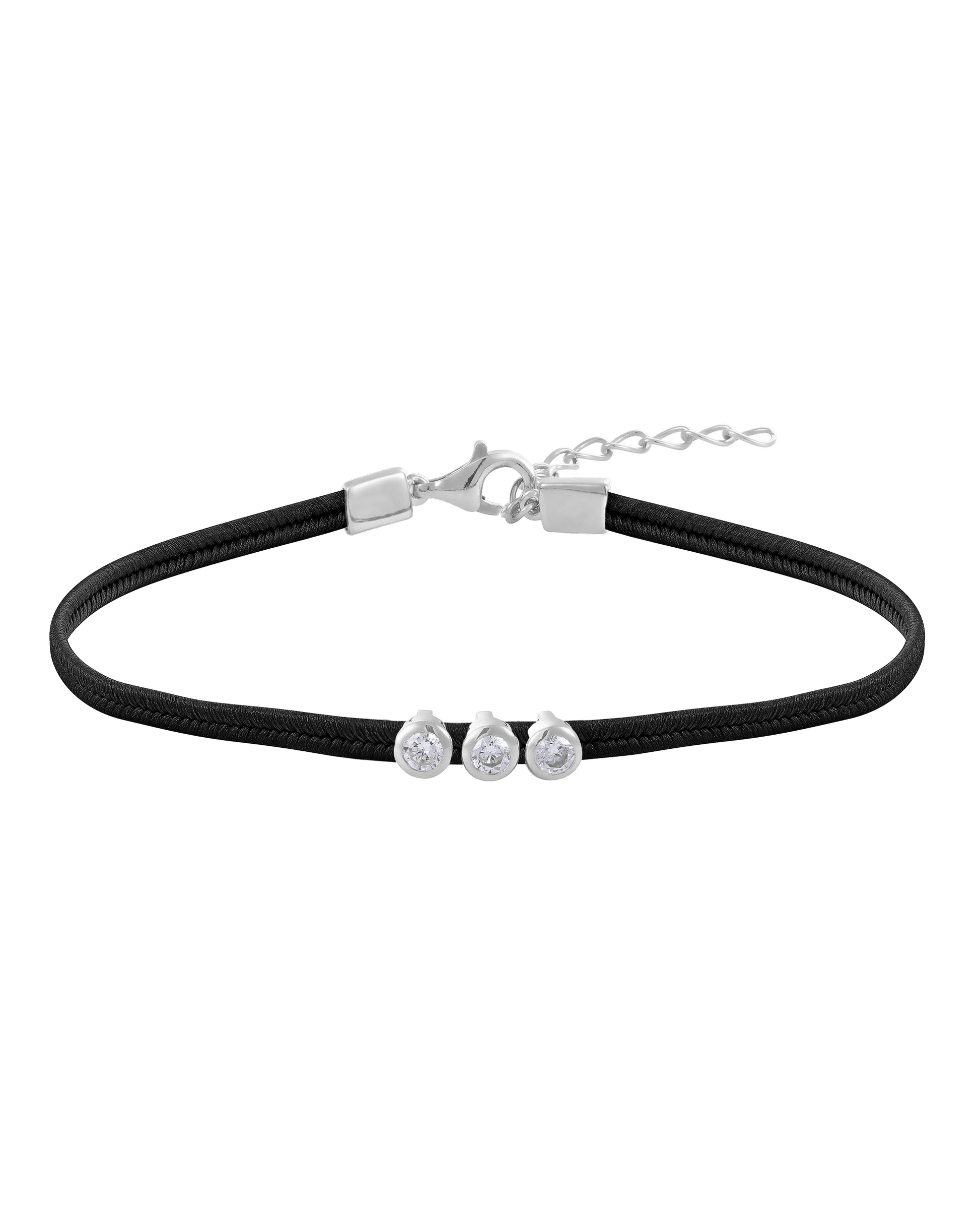 The Cord of Love - 925 Sterling Silver Bracelets magal-dev 1 Diamond Black