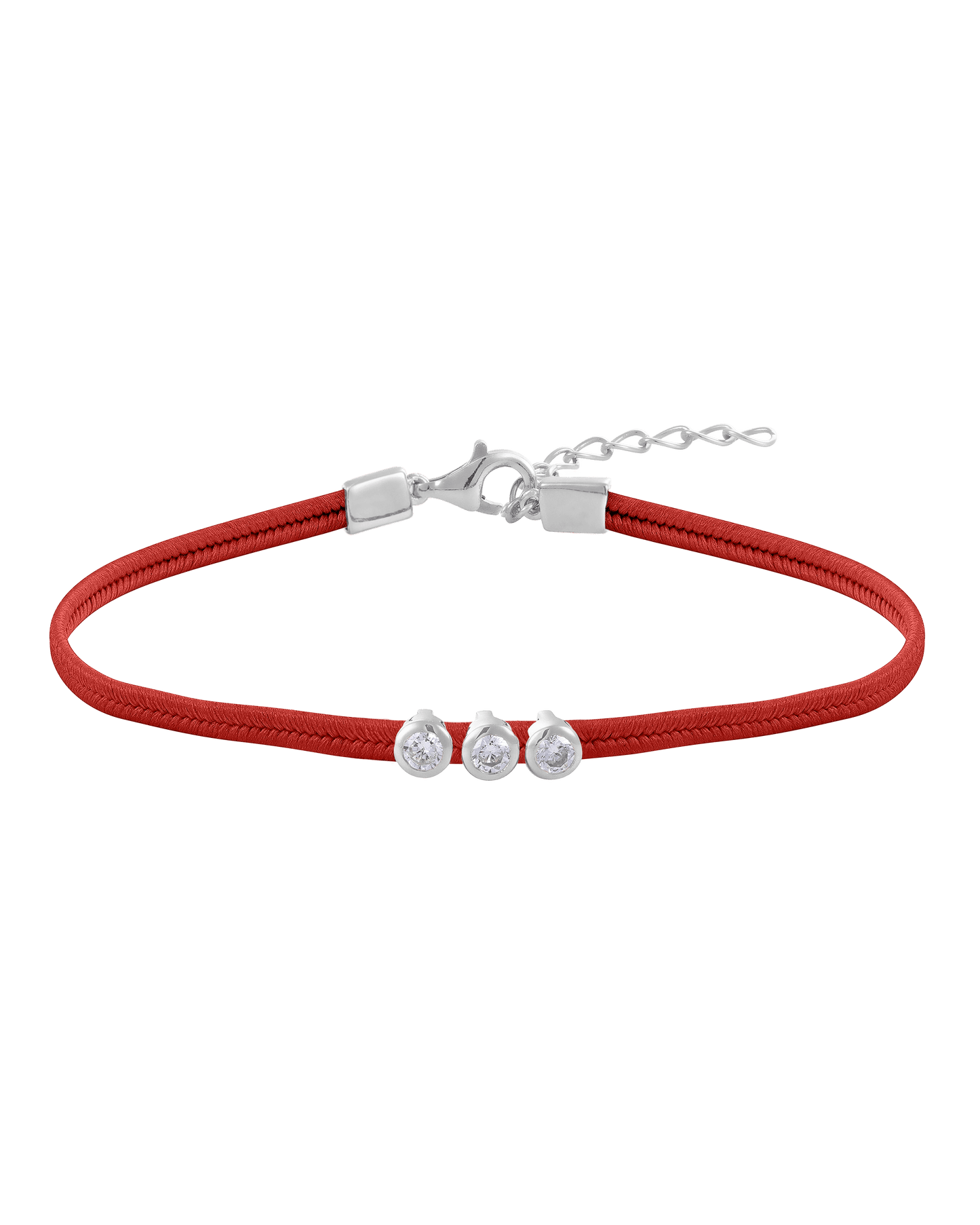 The Cord of Love - 925 Sterling Silver Bracelets magal-dev 1 Diamond Red