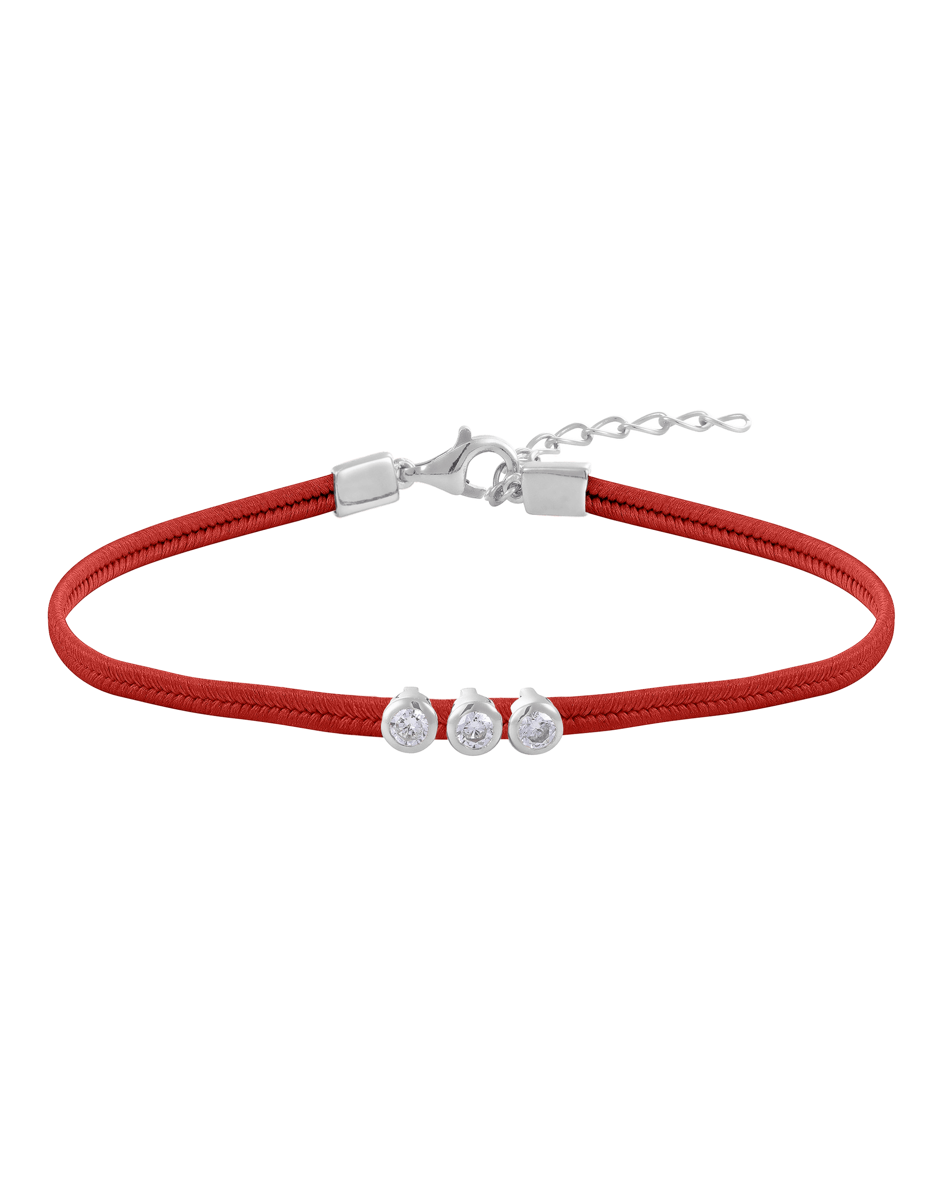 The Cord of Love - 925 Sterling Silver Bracelets magal-dev 1 Diamond Red