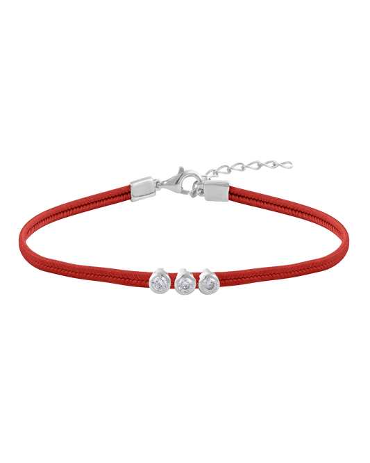 The Cord of Love - 925 Sterling Silver Bracelets magal-dev 1 Diamond Red