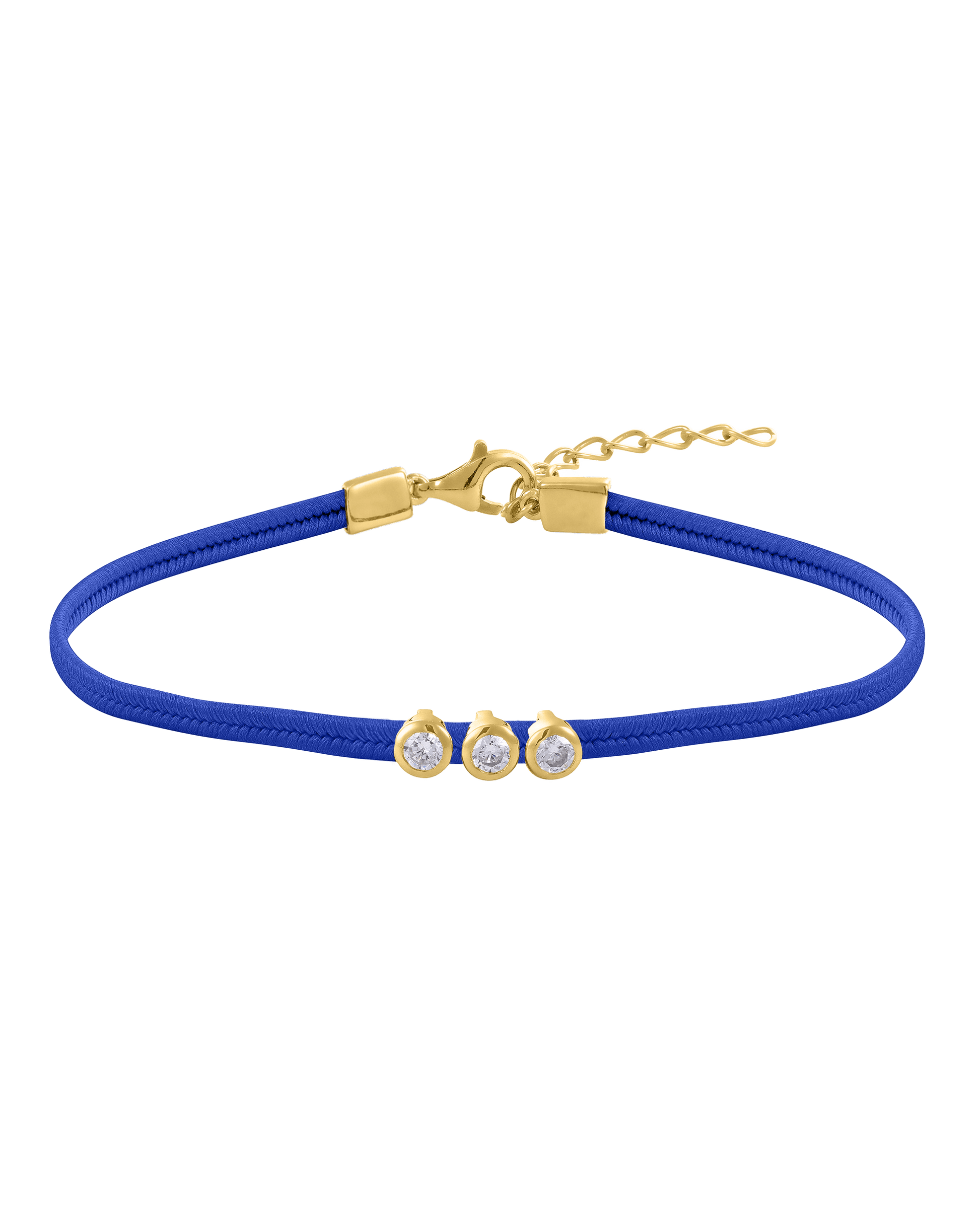The Cord of Love - 18K Gold Vermeil Bracelets magal-dev 1 Diamond Blue