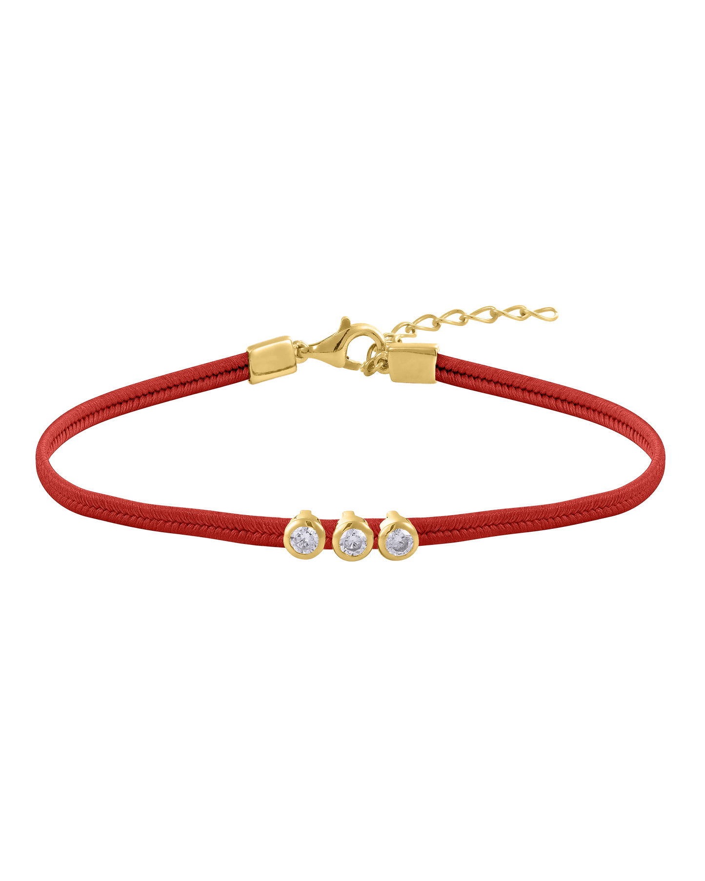 The Cord of Love - 18K Gold Vermeil Bracelets magal-dev 1 Diamond Red