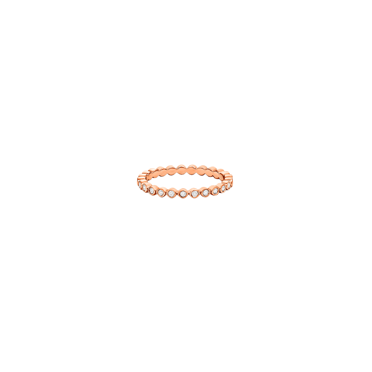 Diamond Bubble Ring - 14K Rose Gold Rings magal-dev US 4