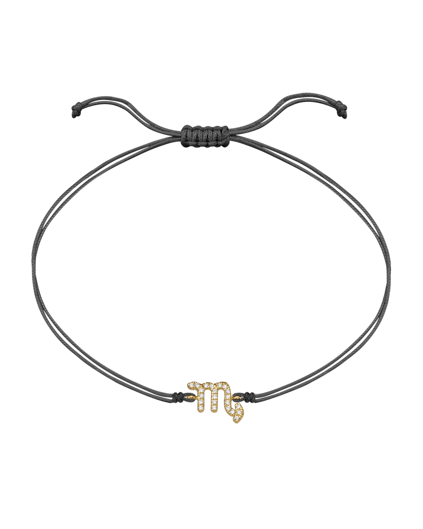 Diamond Zodiac Signs String of Love - 14K Yellow Gold Bracelets 14K Solid Gold Grey