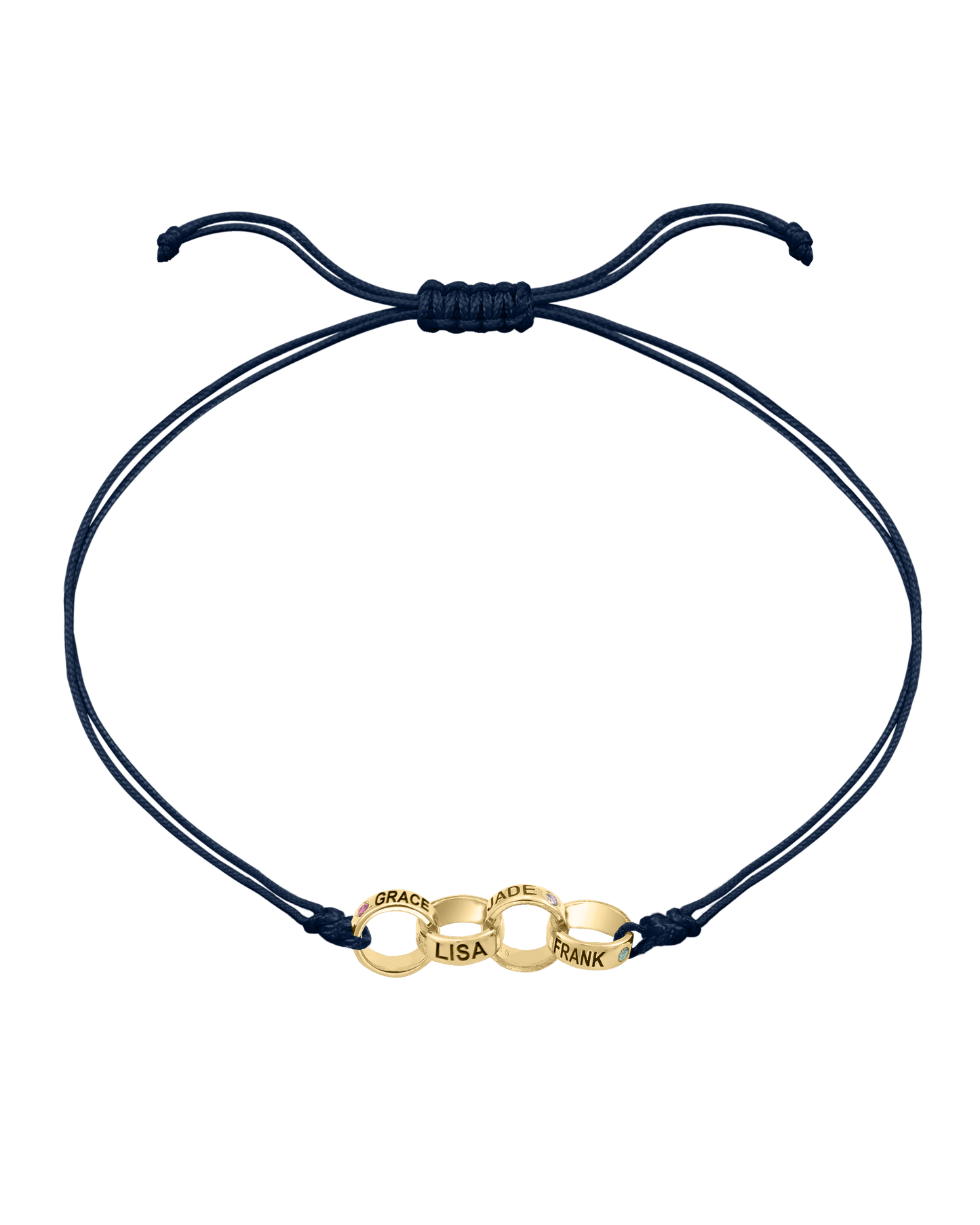 Engravable Links of Love - 18K Gold Vermeil Bracelets magal-dev 4 Navy Blue