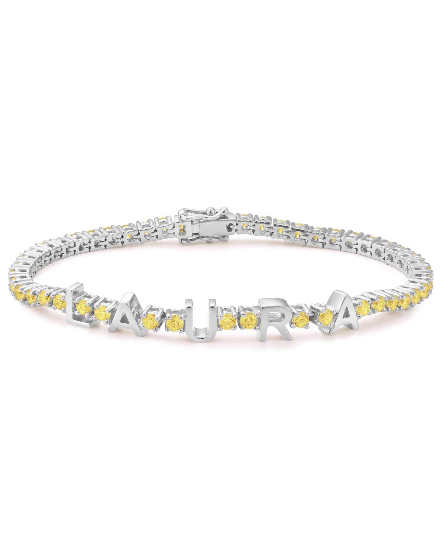 Evert Tennis Bracelet - 925 Sterling Silver Bracelets magal-dev Champagne 1 6"