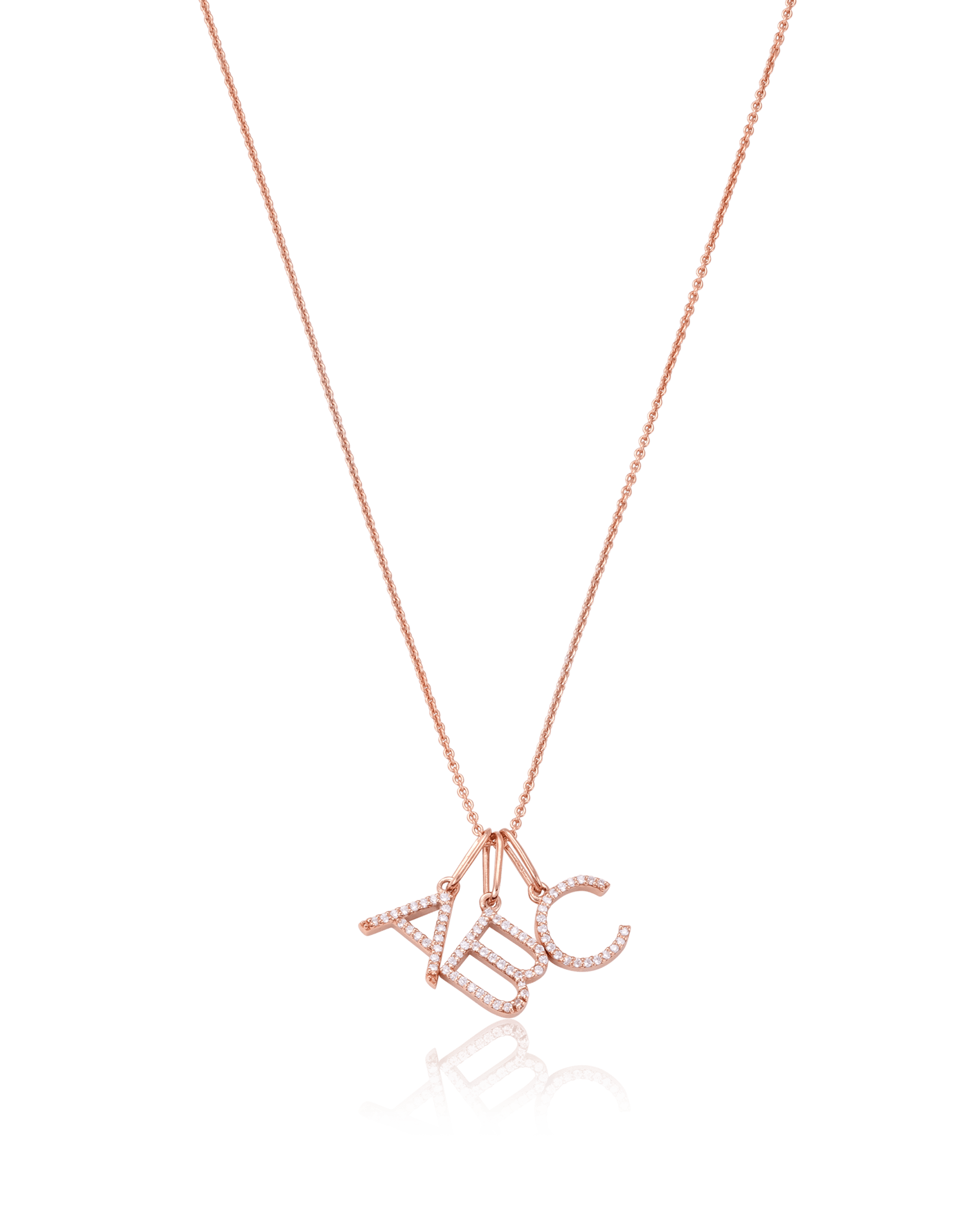 Frosted Initial Necklace - 14K Yellow Gold Necklaces magal-dev