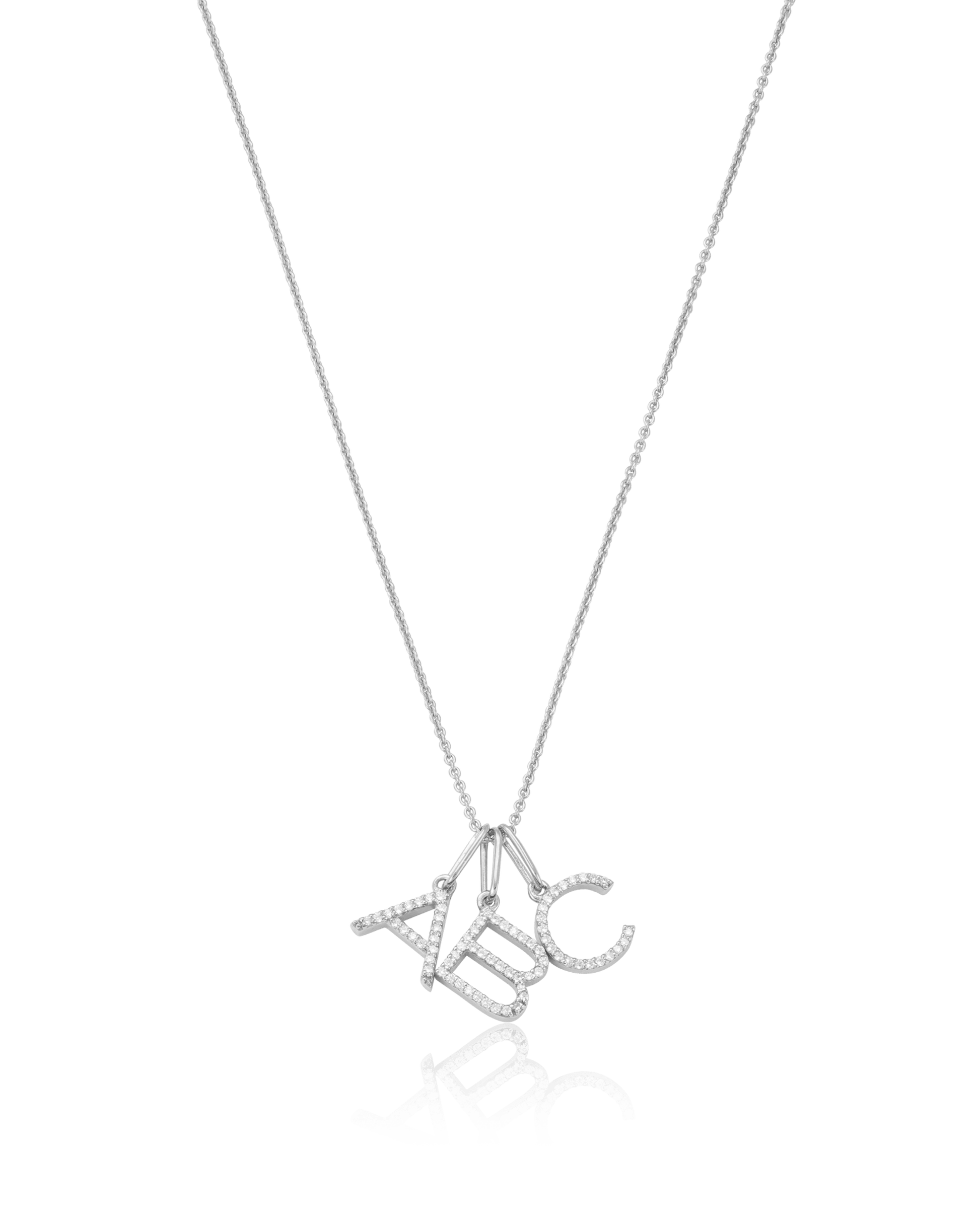 Frosted Initial Necklace - 14K Yellow Gold Necklaces magal-dev
