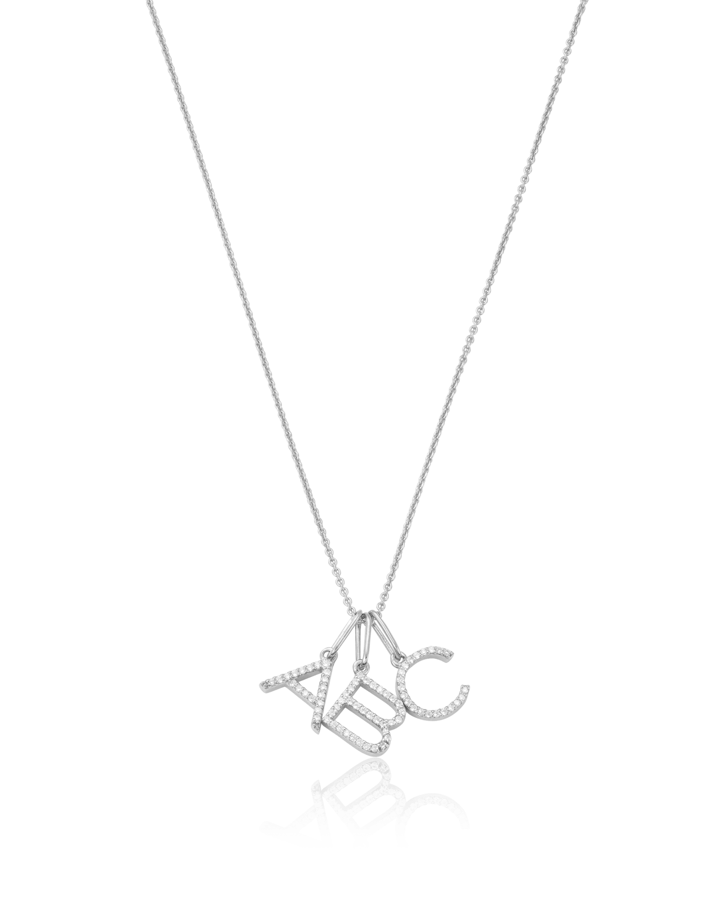 Frosted Initial Necklace - 925 Sterling Silver Necklaces magal-dev 1 Initial 16”+2” extender