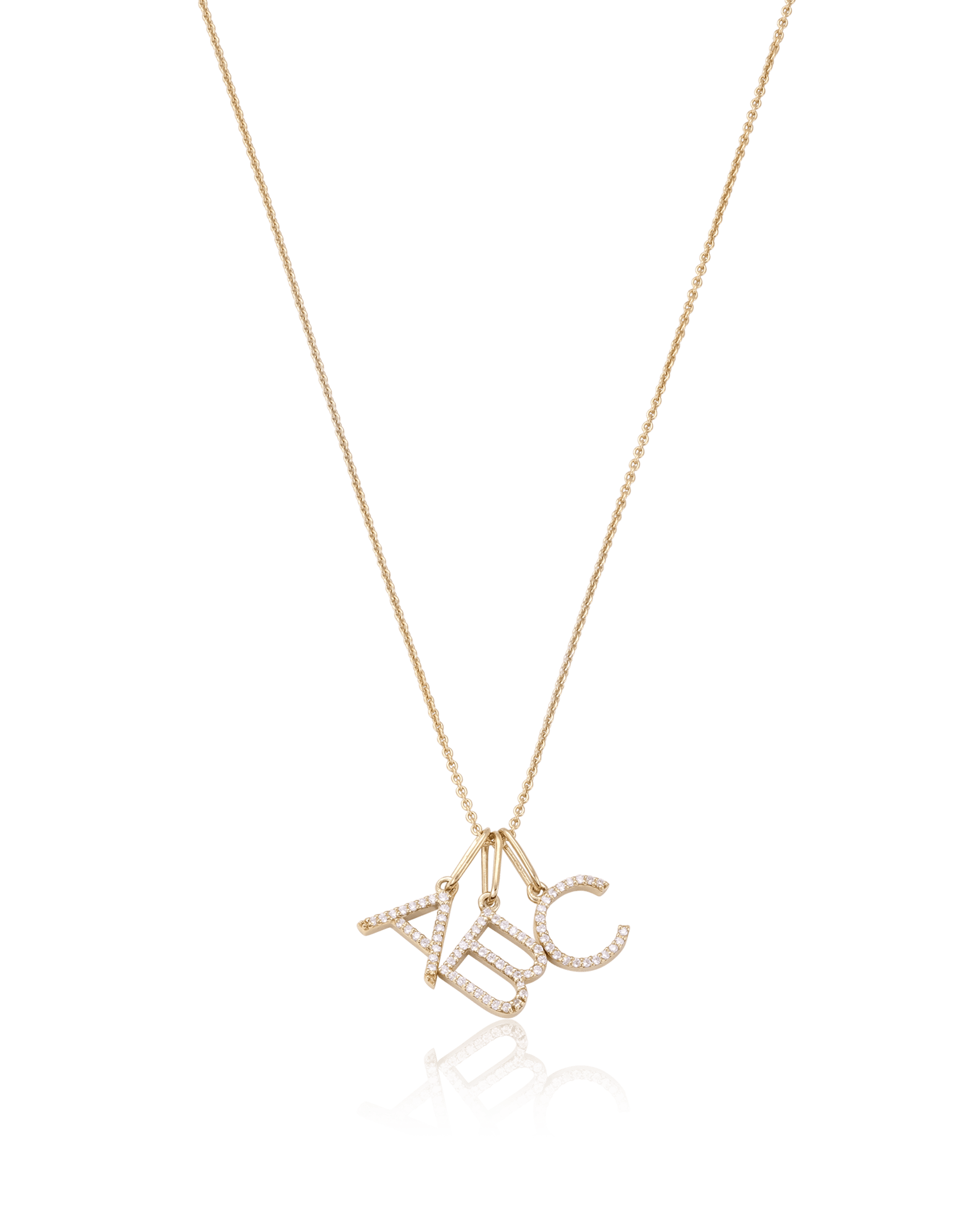 Frosted Initial Necklace - 18K Gold Vermeil Necklaces magal-dev 1 Initial 16”+2” extender