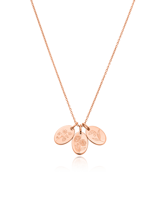 Flower Necklace - 18K Rose Vermeil Necklaces magal-dev 1 Tag 16”