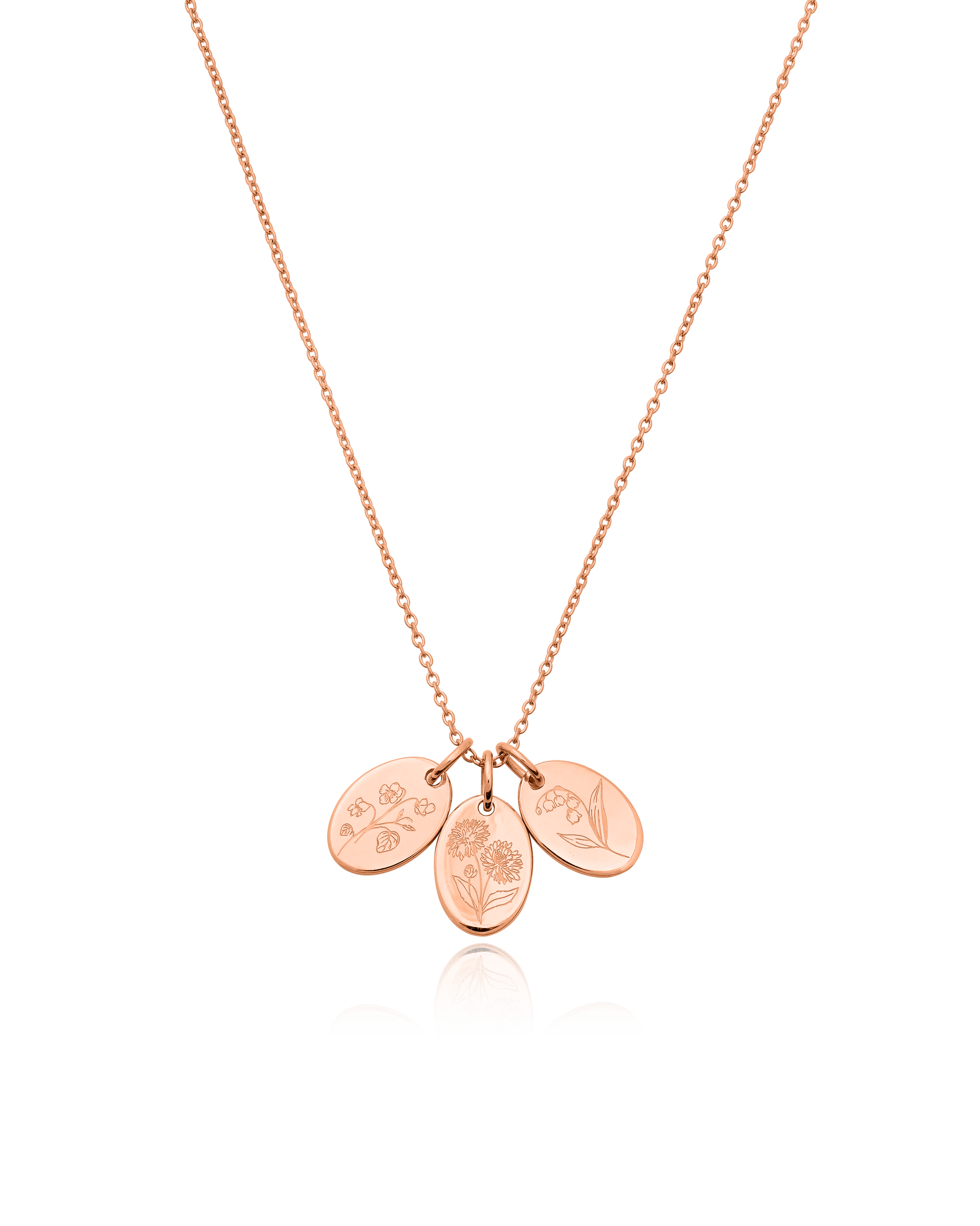 Flower Necklace - 18K Rose Vermeil Necklaces magal-dev 1 Tag 16”