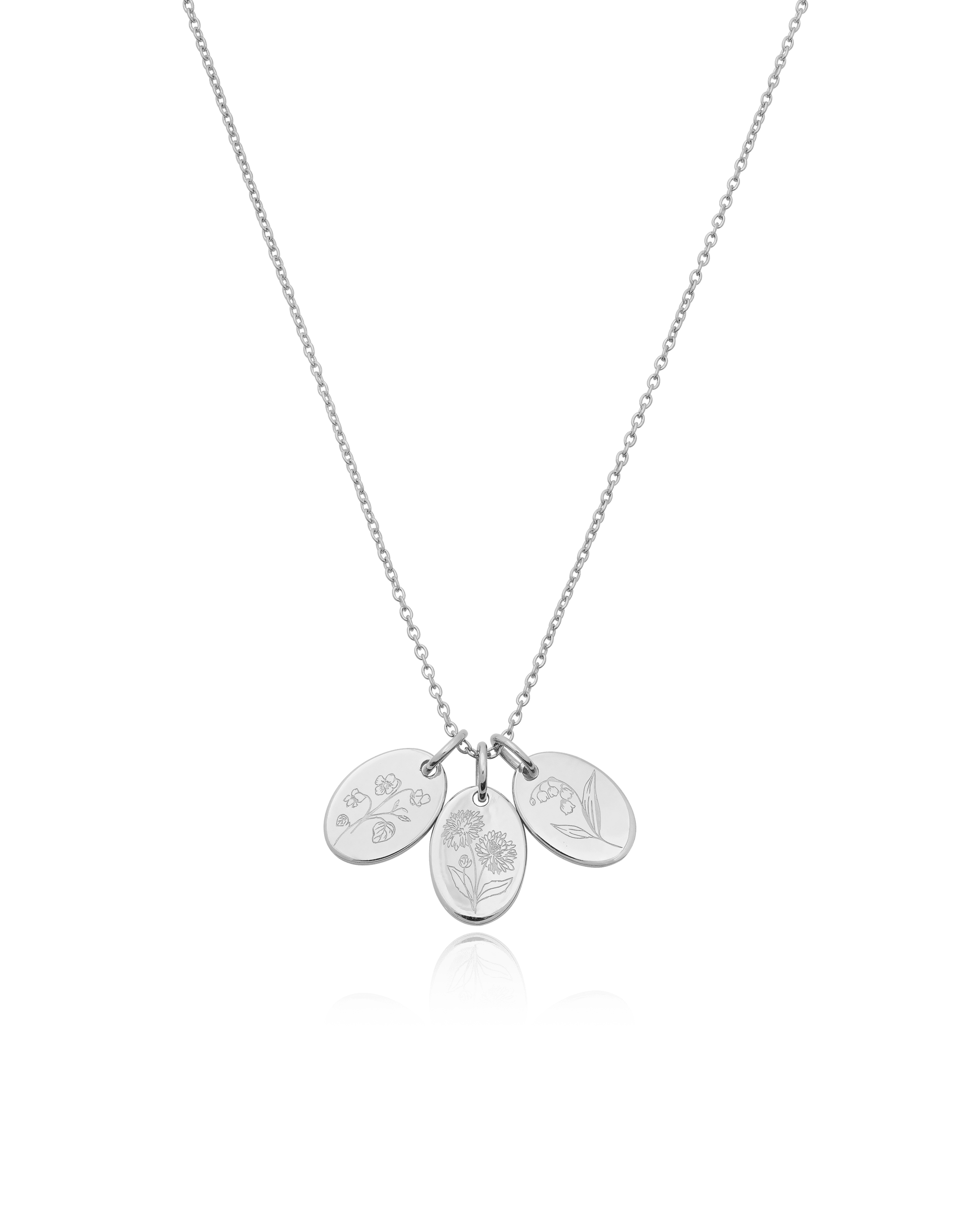 Flower Necklace - 925 Sterling Silver Necklaces magal-dev 1 Tag 16”
