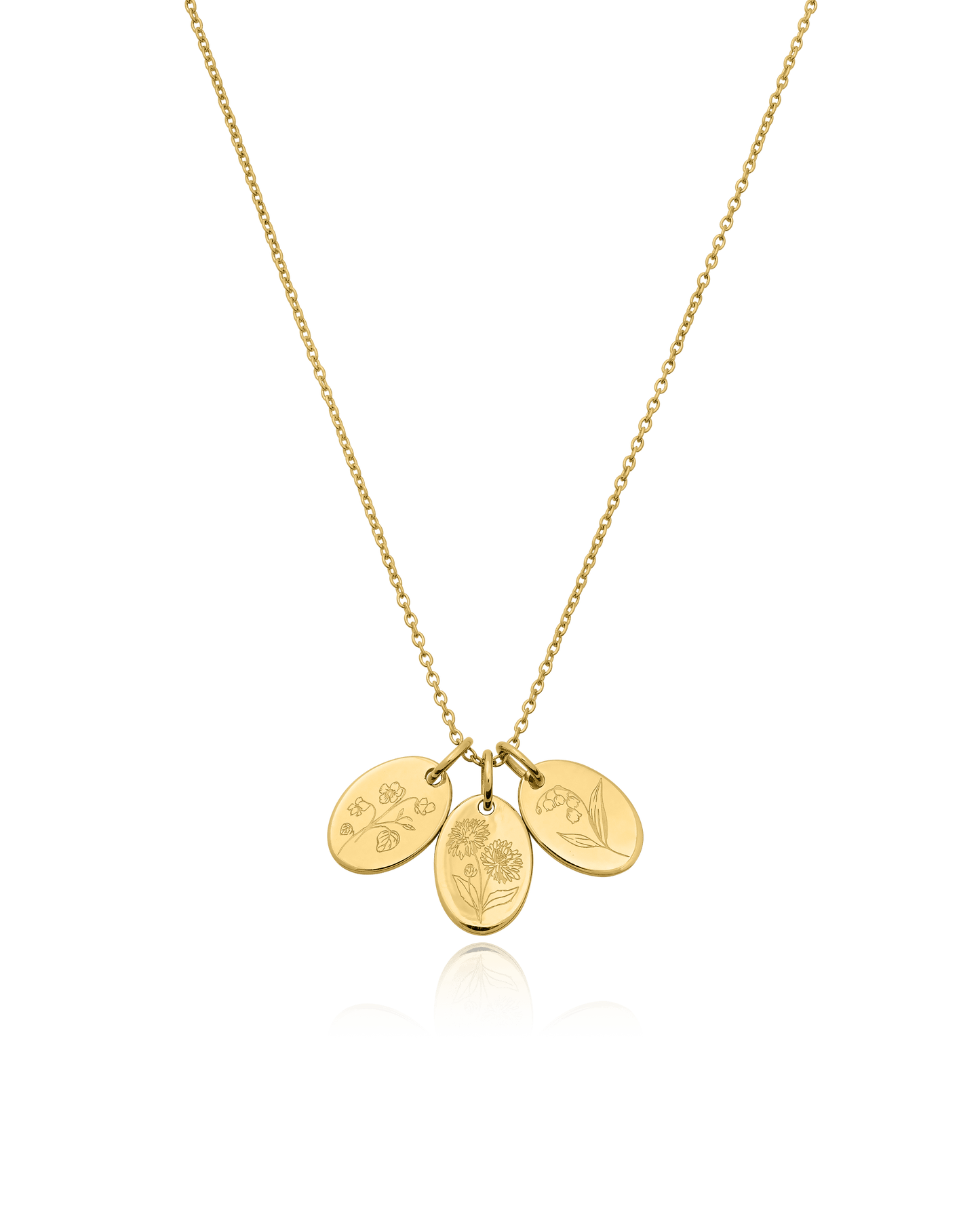 Flower Necklace - 18K Gold Vermeil Necklaces magal-dev 1 Tag 16”