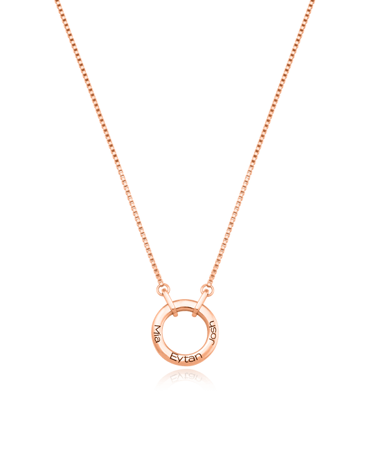 Family Circle Necklace - 18K Rose Vermeil Necklaces magal-dev 1 Name 16"