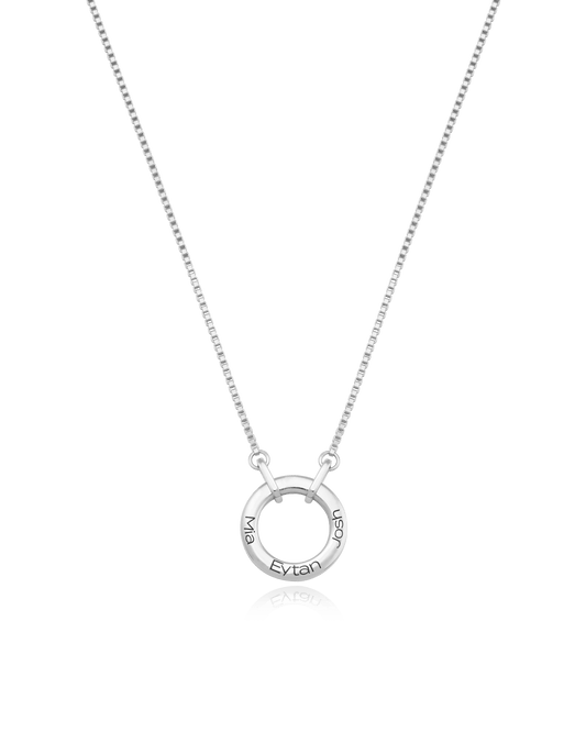 Family Circle Necklace - 925 Sterling Silver Necklaces magal-dev 1 Name 16"