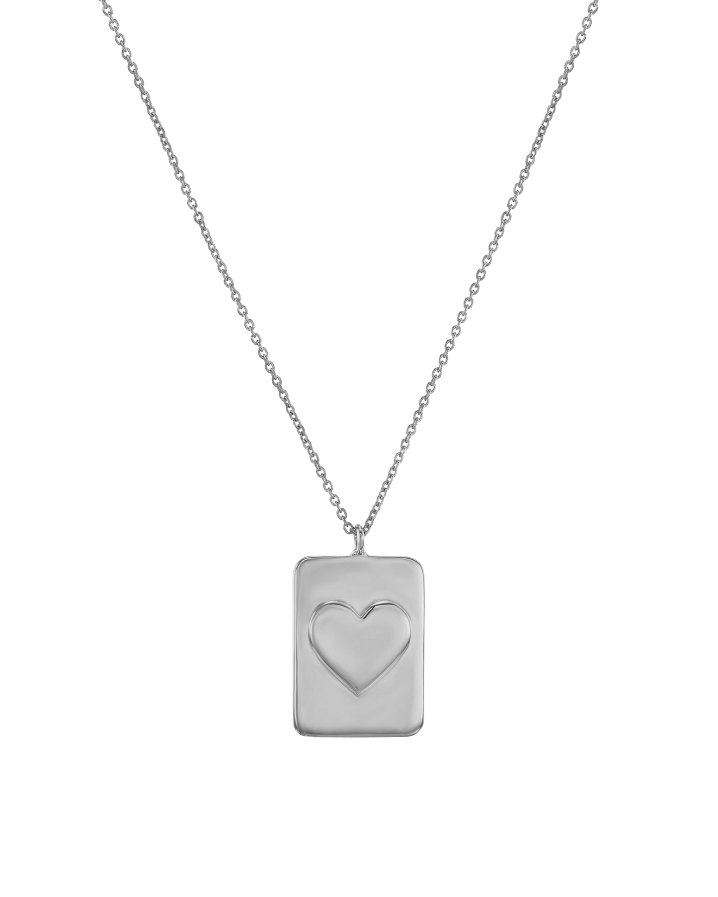 Heart Dogtag Necklace- 925 Sterling Silver Necklaces magal-dev 14"