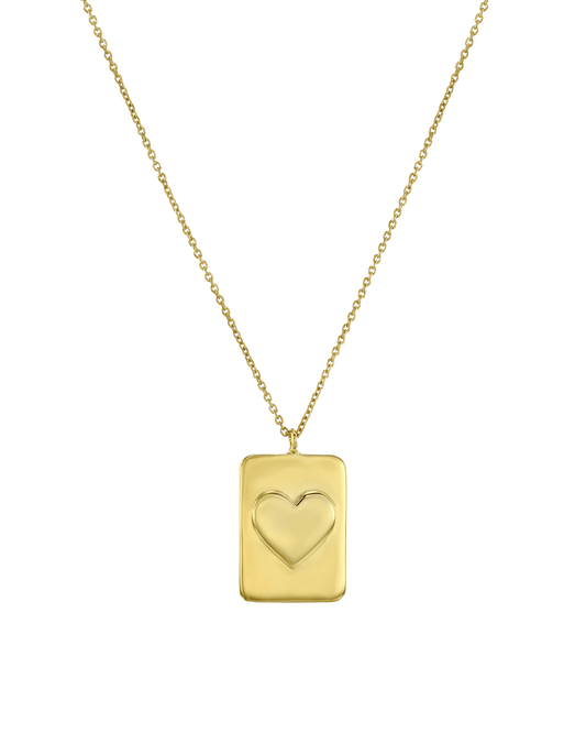 Heart Dogtag Necklace- 18K Gold Vermeil Necklaces magal-dev 14"