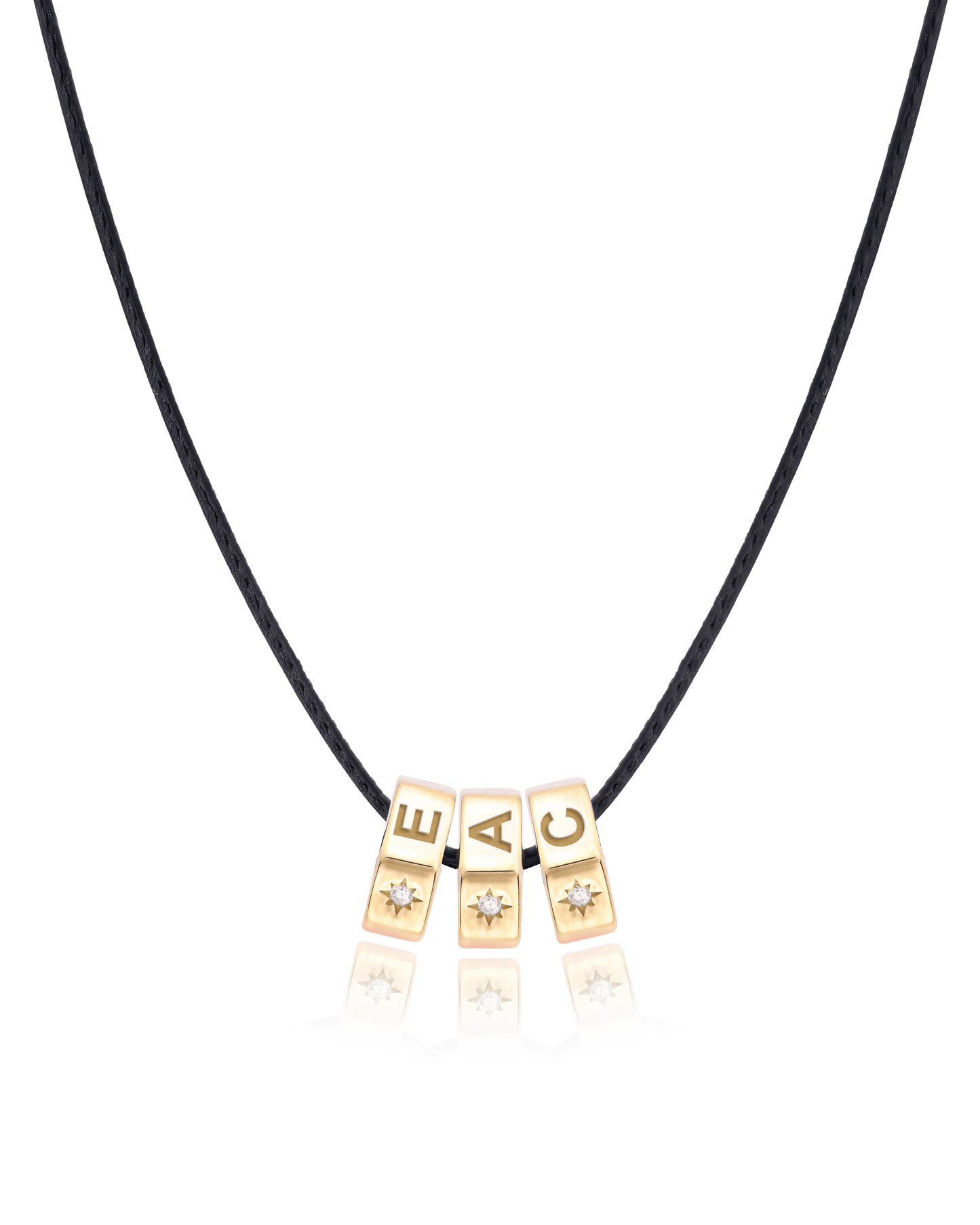 Hexagon Charm Necklace - 18K Gold Vermeil Necklaces magal-dev 1 Hexagon Adjustable Leather Cord 20"-24"