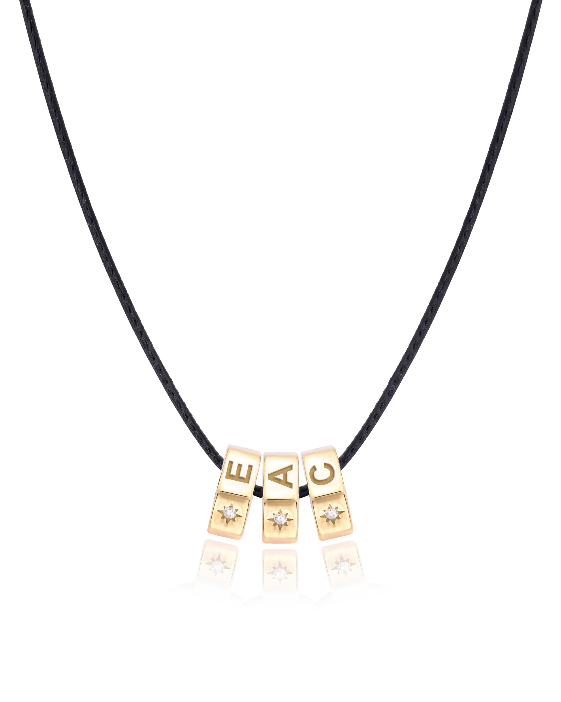 Hexagon Charm Necklace - 18K Gold Vermeil Necklaces magal-dev 1 Hexagon Adjustable Leather Cord 20"-24"