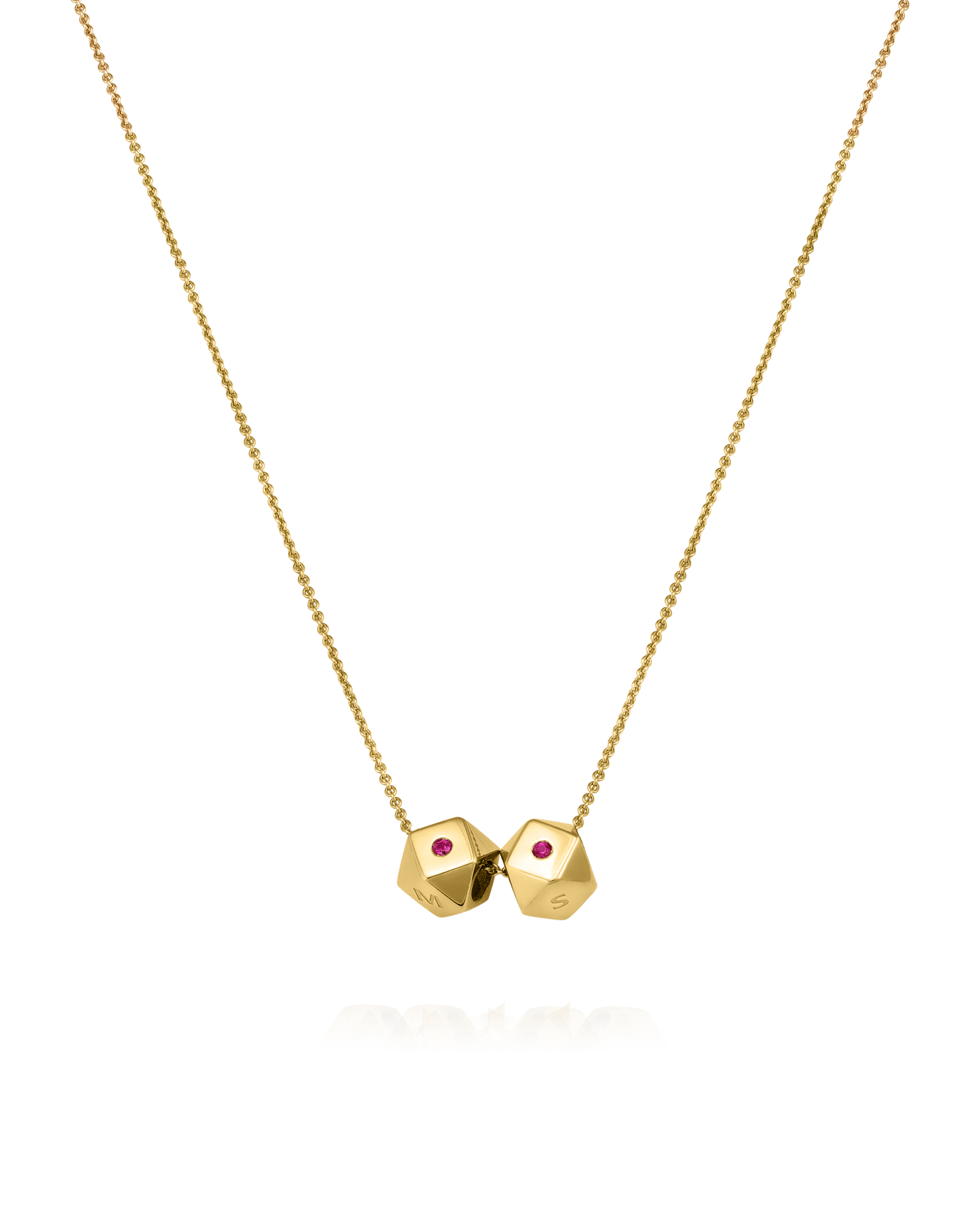 Hedra Necklace - 18K Gold Vermeil Necklaces magal-dev 2 Charms 16”+2” extender
