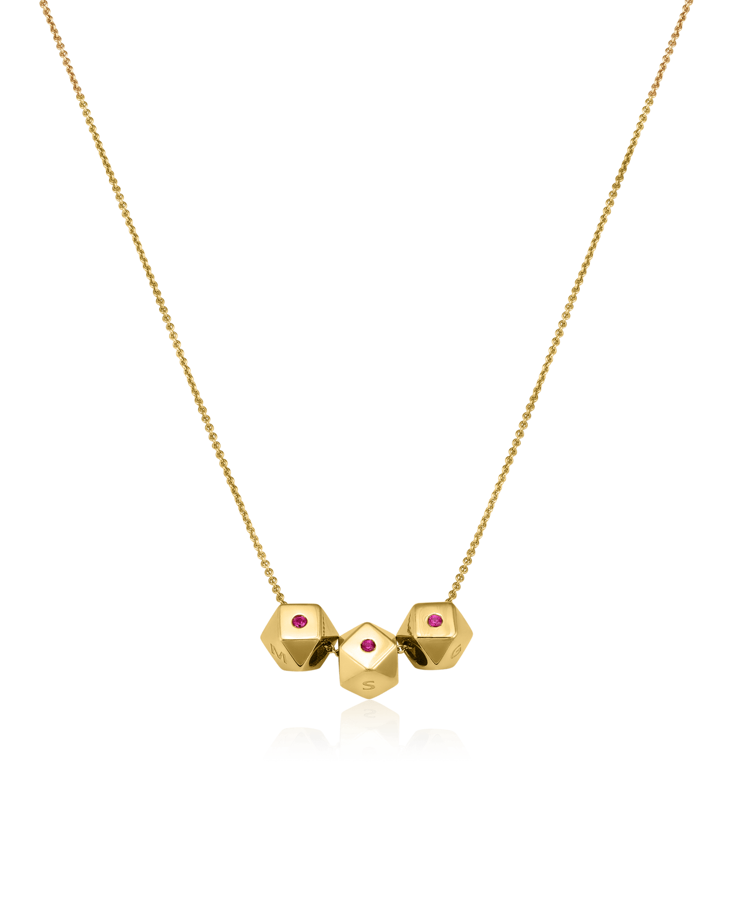 Hedra Necklace - 18K Gold Vermeil Necklaces magal-dev 3 Charms 16”+2” extender
