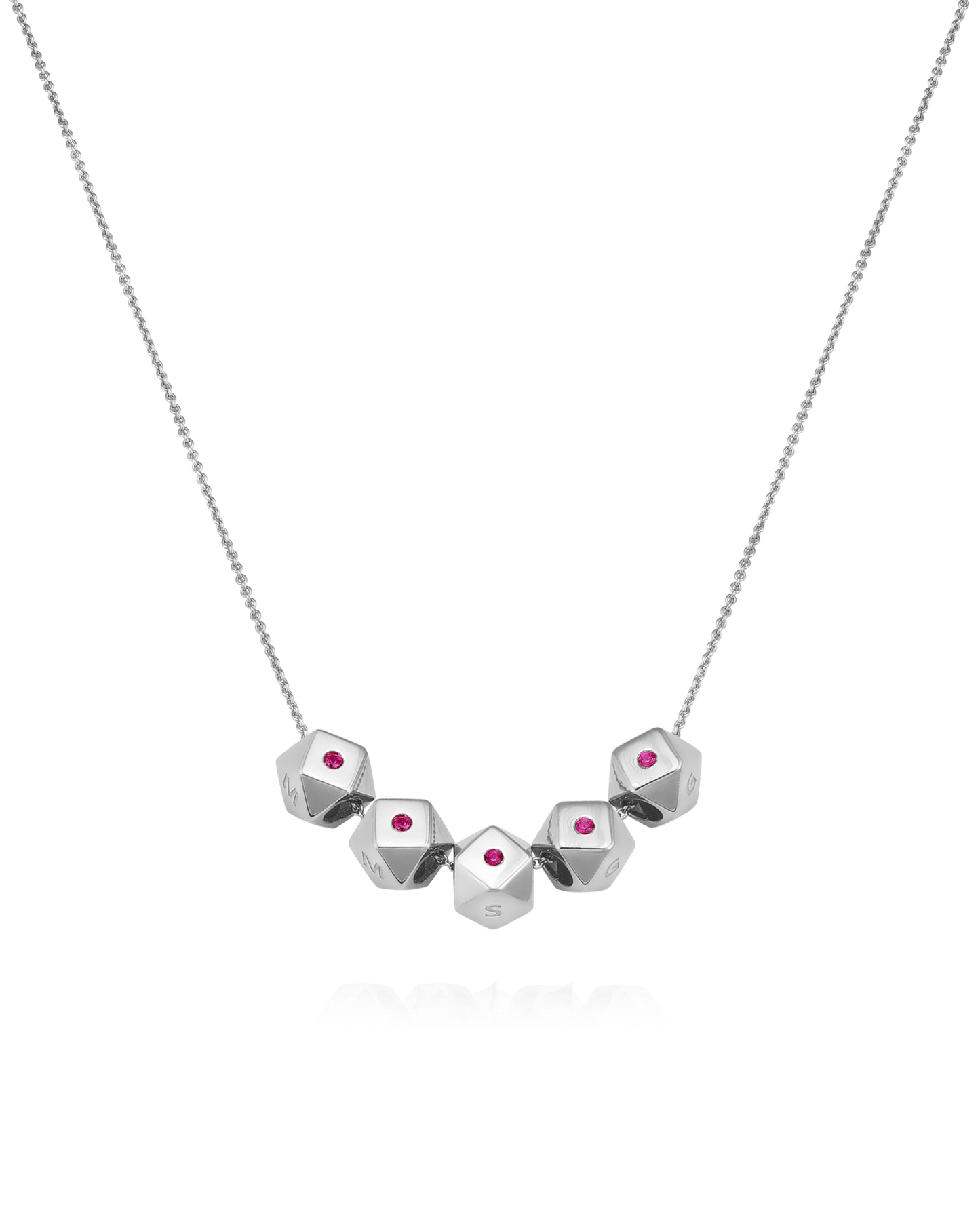 Hedra Necklace - 925 Sterling Silver Necklaces magal-dev 5 Charms 16”+2” extender