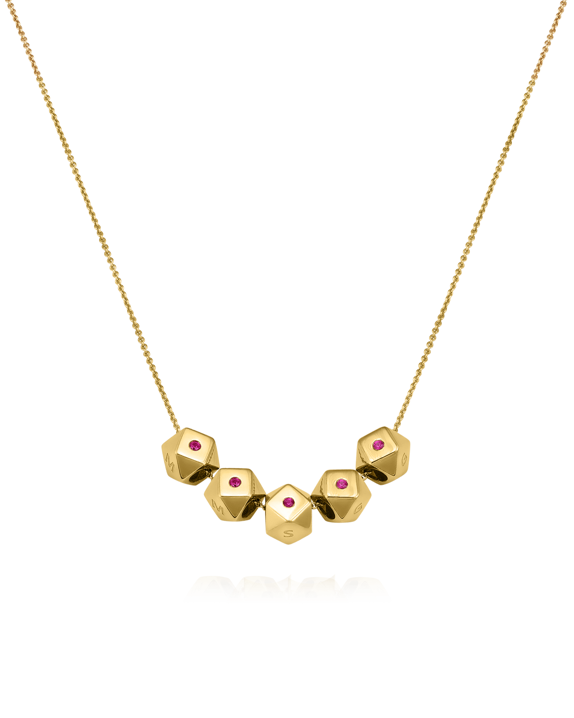 Hedra Necklace - 18K Gold Vermeil Necklaces magal-dev 5 Charms 16”+2” extender