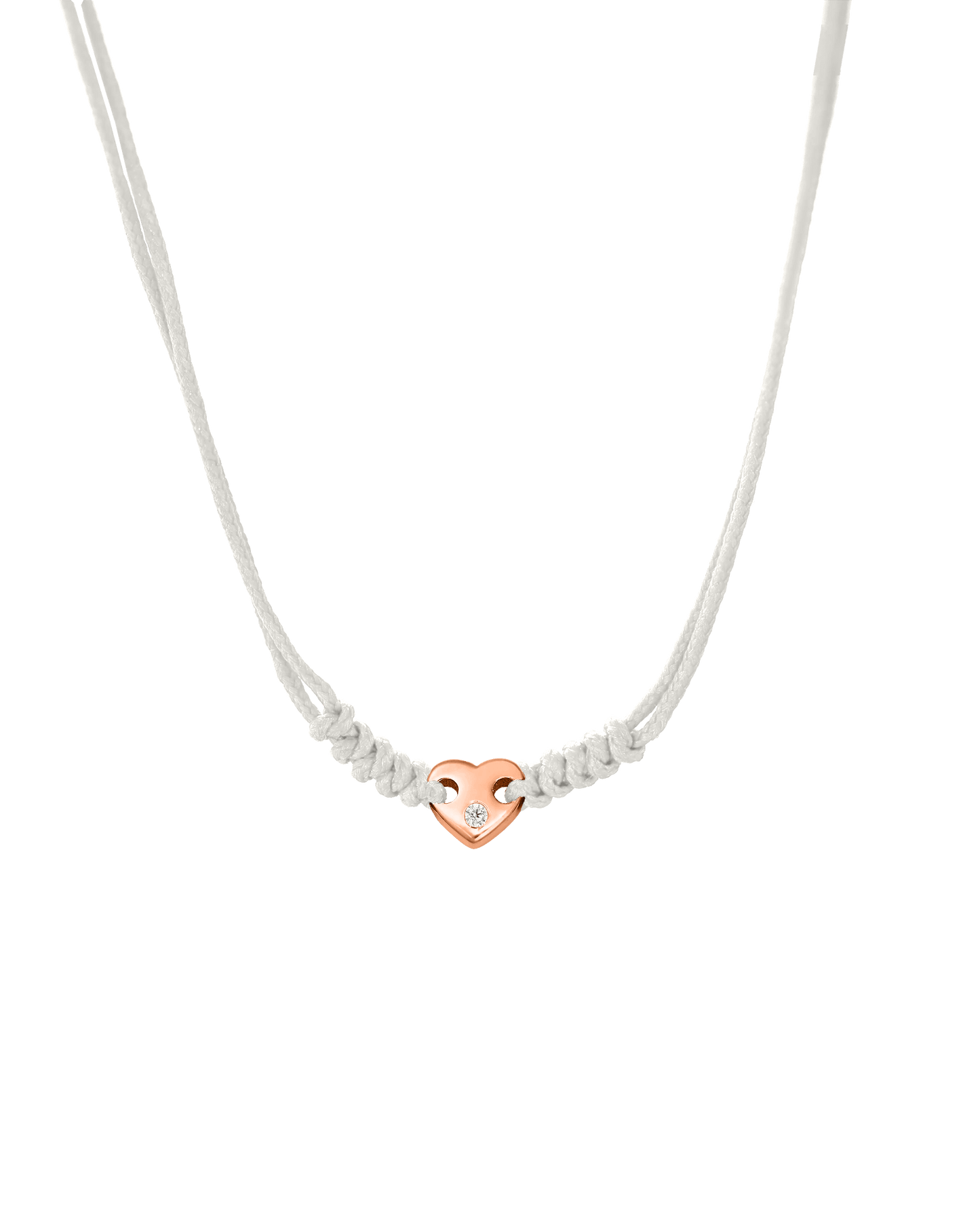 Heart of Gold String of Love Necklace - 14K Rose Gold Necklaces 14K Solid Gold Pearl