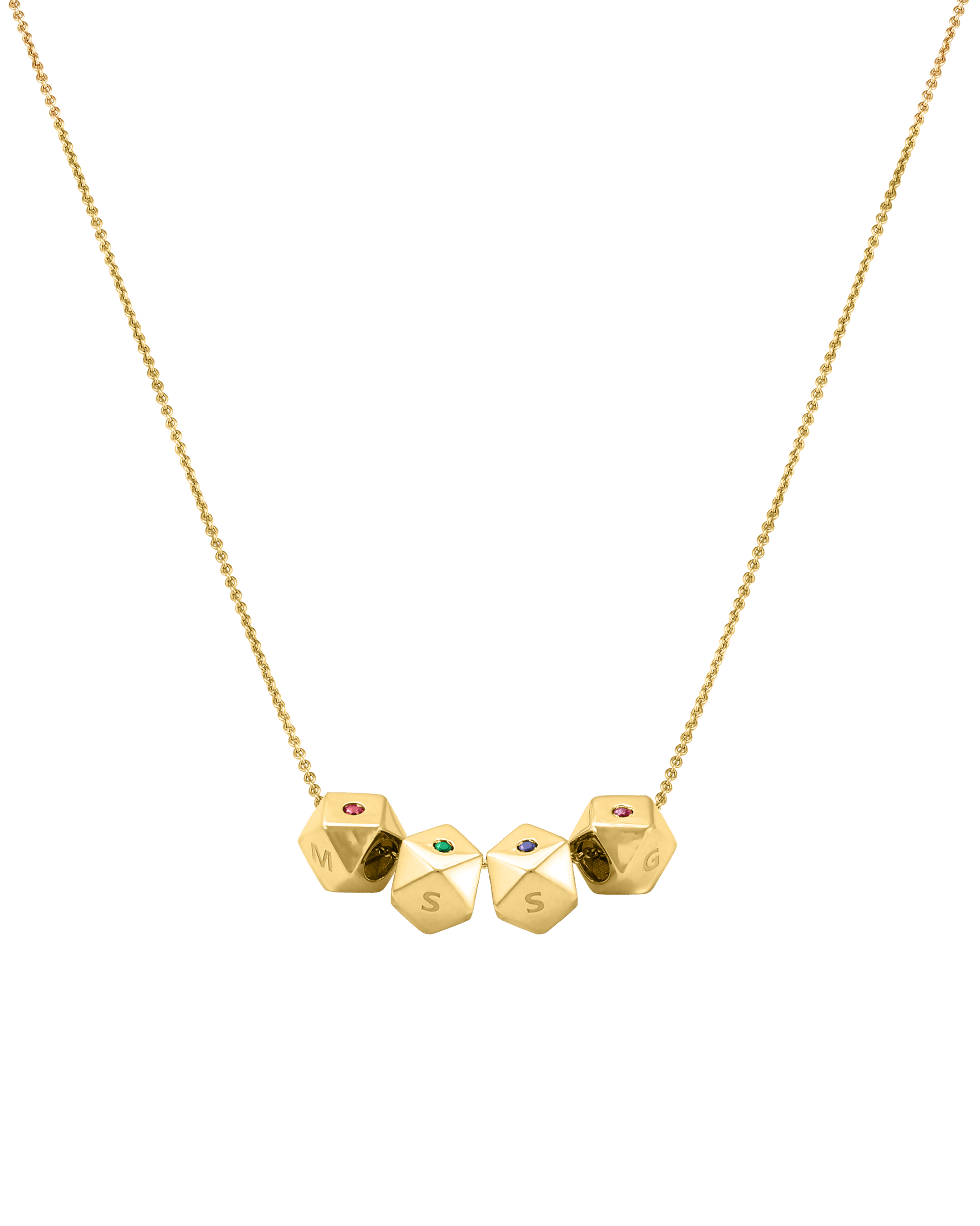 Hedra Birthstones Necklace - 18K Gold Vermeil Necklaces magal-dev 4 Charms 16”+2” extender