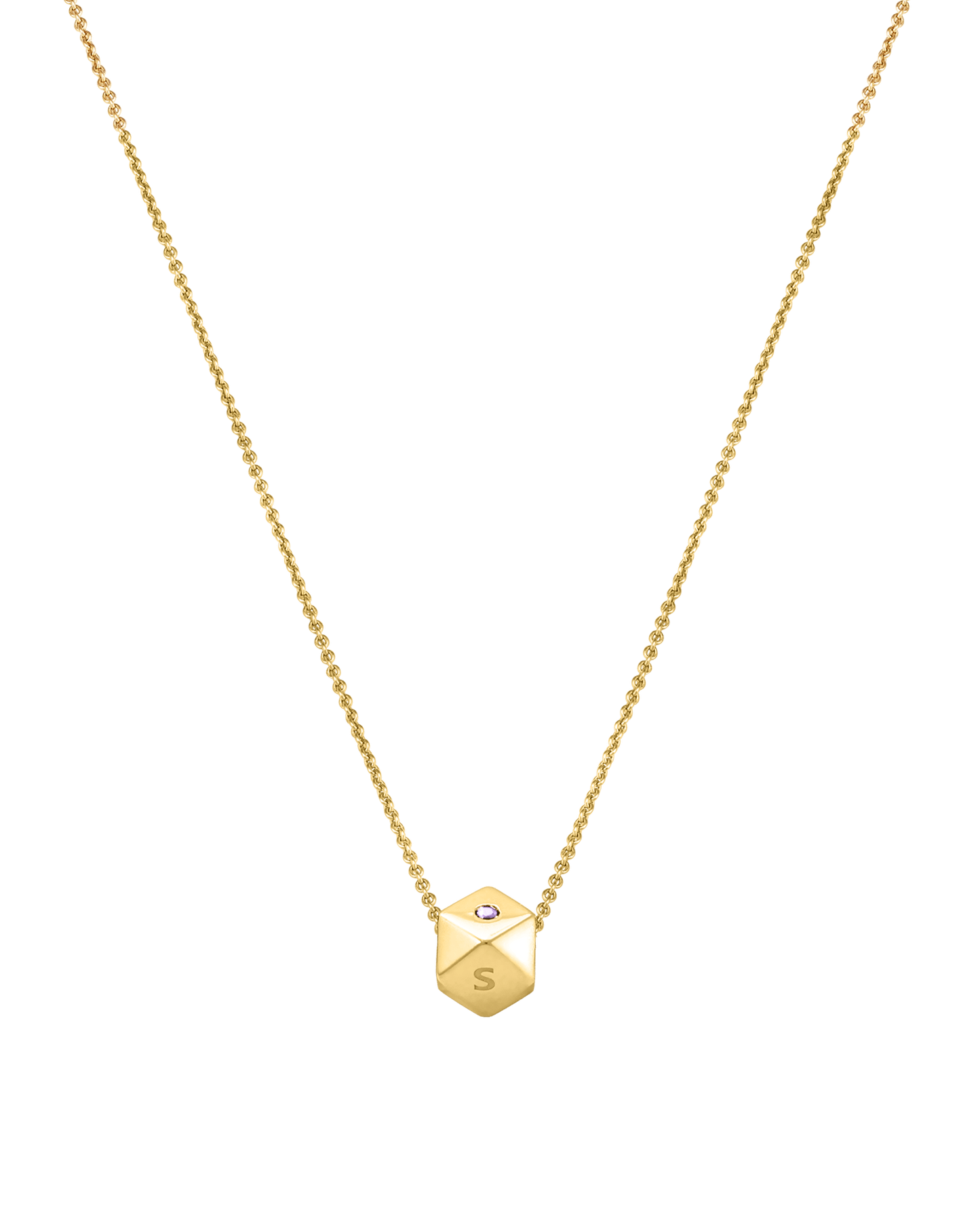 Hedra Birthstones Necklace - 14K Yellow Gold Necklaces magal-dev 1 Charm 16”+2” extender