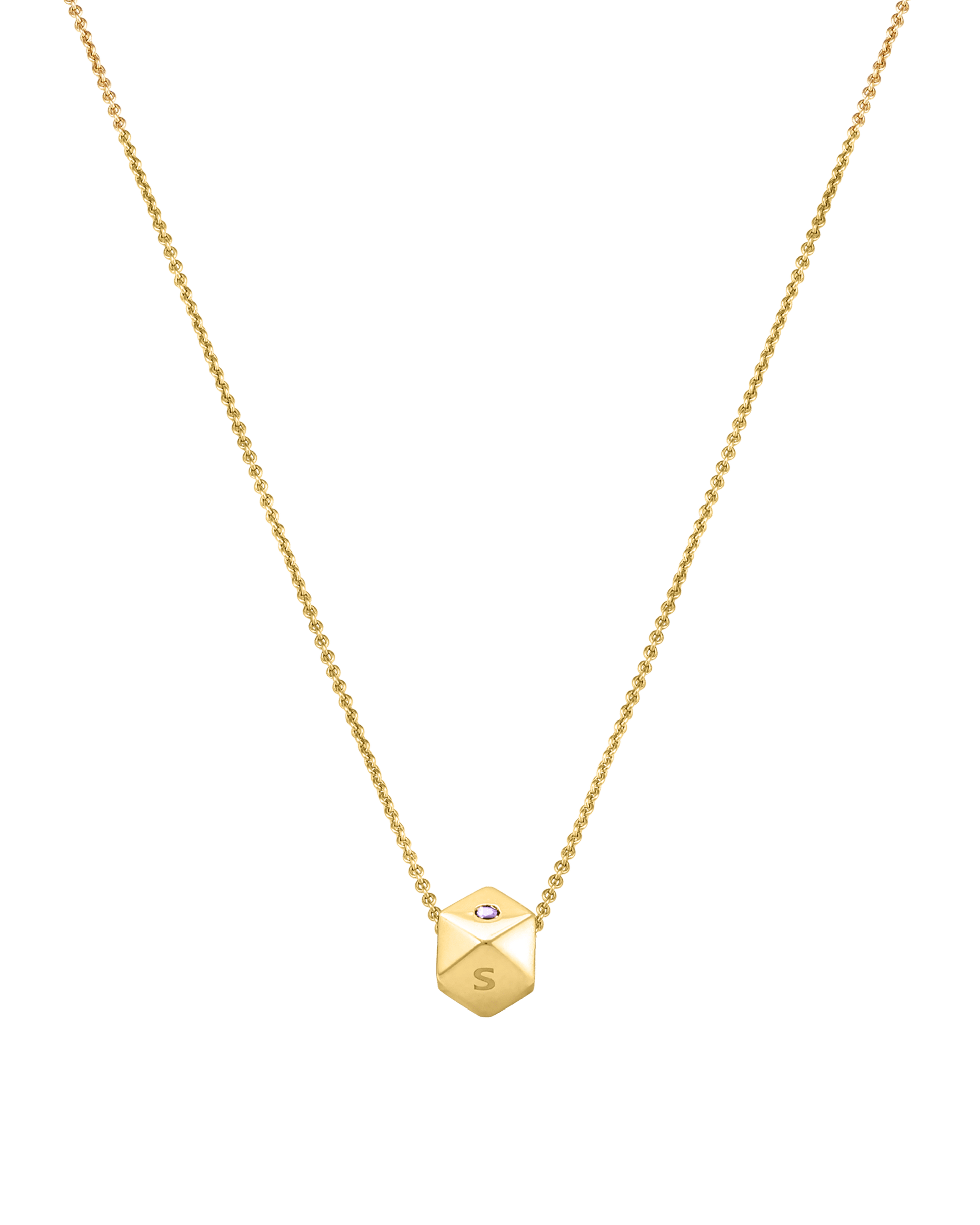 Hedra Birthstones Necklace - 14K Yellow Gold Necklaces magal-dev 1 Charm 16”+2” extender