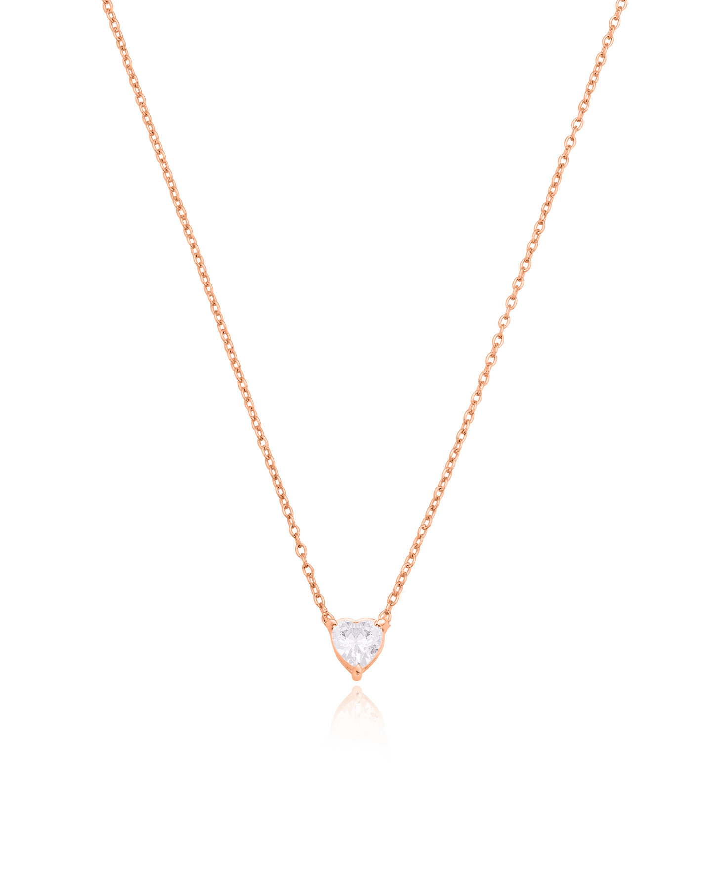 Heart Solitaire Diamond Necklace - 14K Yellow Gold Necklaces magal-dev