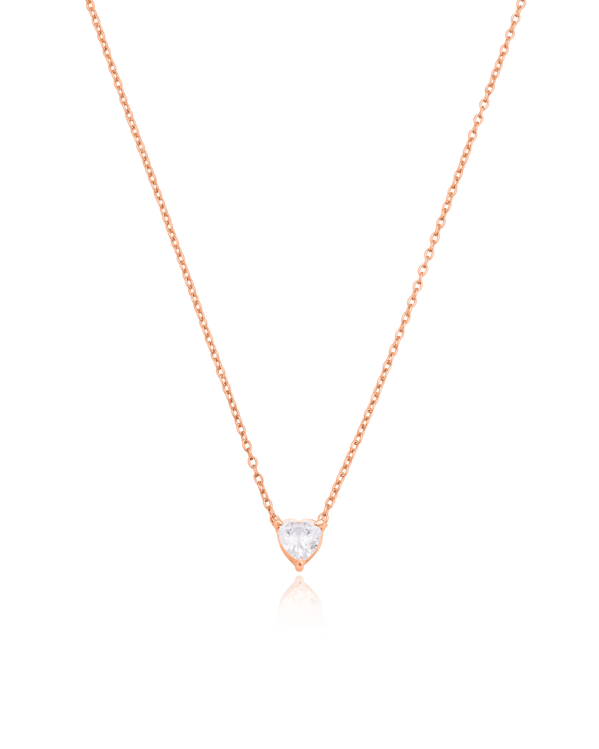 Heart Solitaire Diamond Necklace - 14K Yellow Gold Necklaces magal-dev