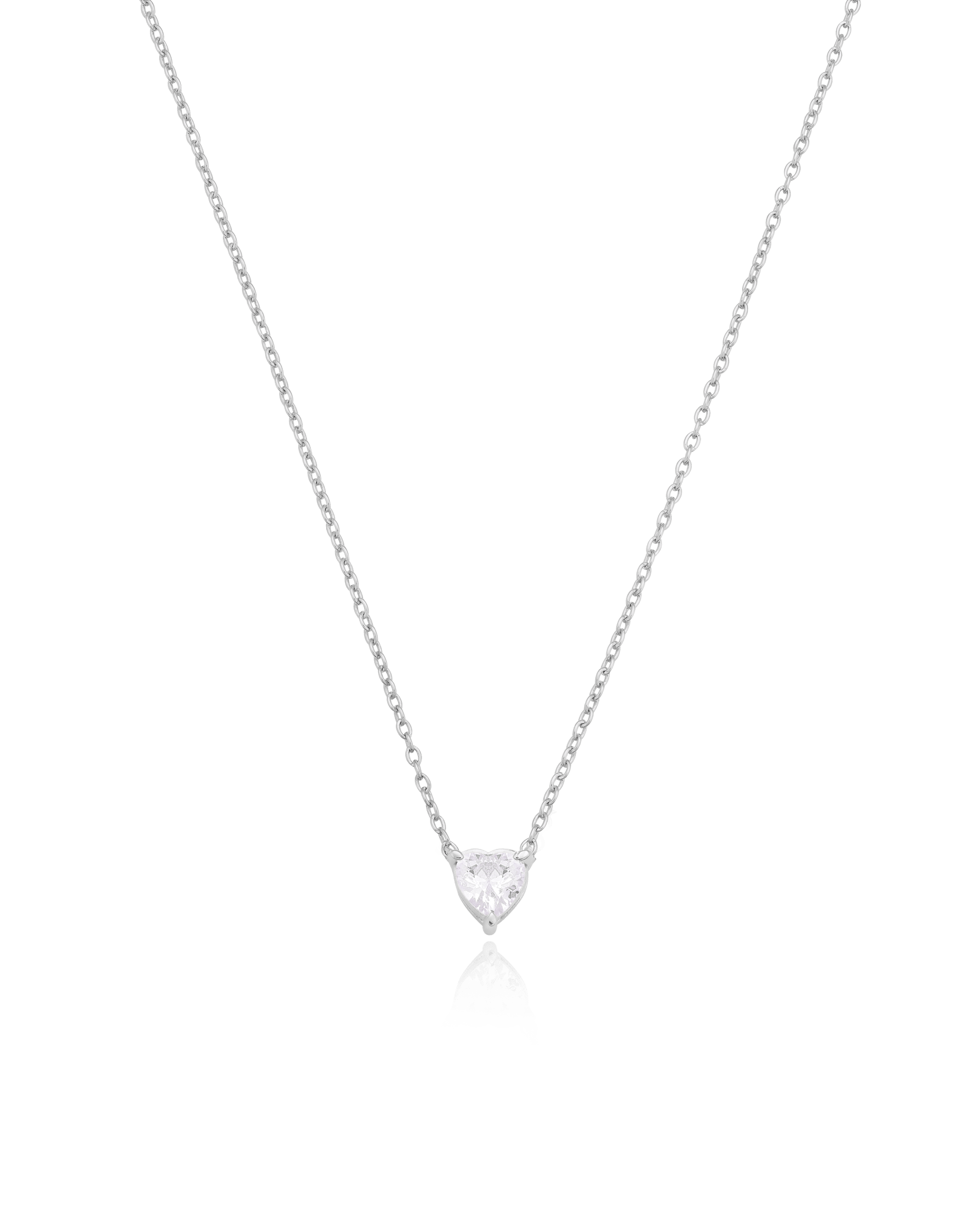 Heart Solitaire Diamond Necklace - 14K Yellow Gold Necklaces magal-dev